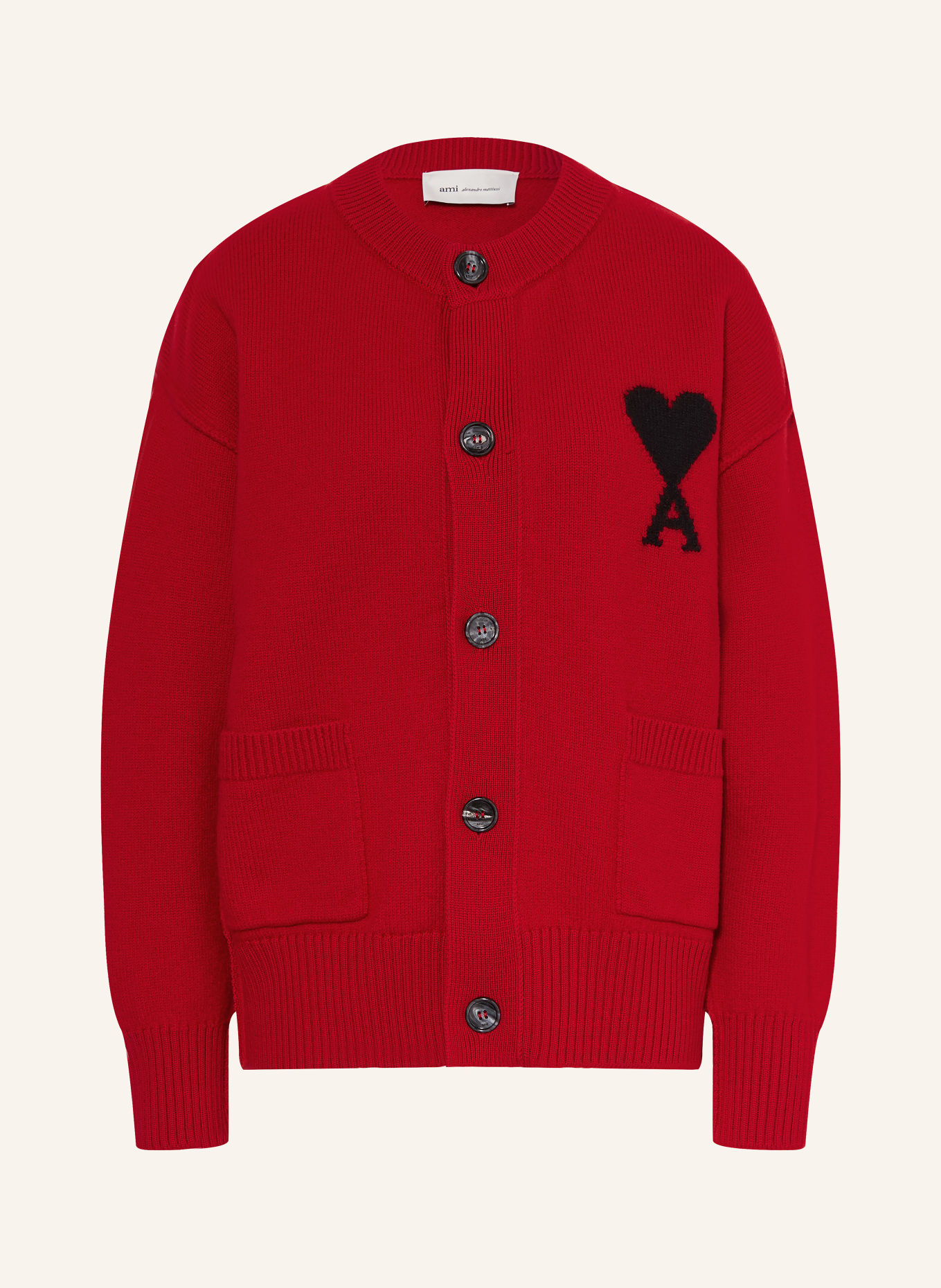 AMI PARIS Cardigan: DARK RED