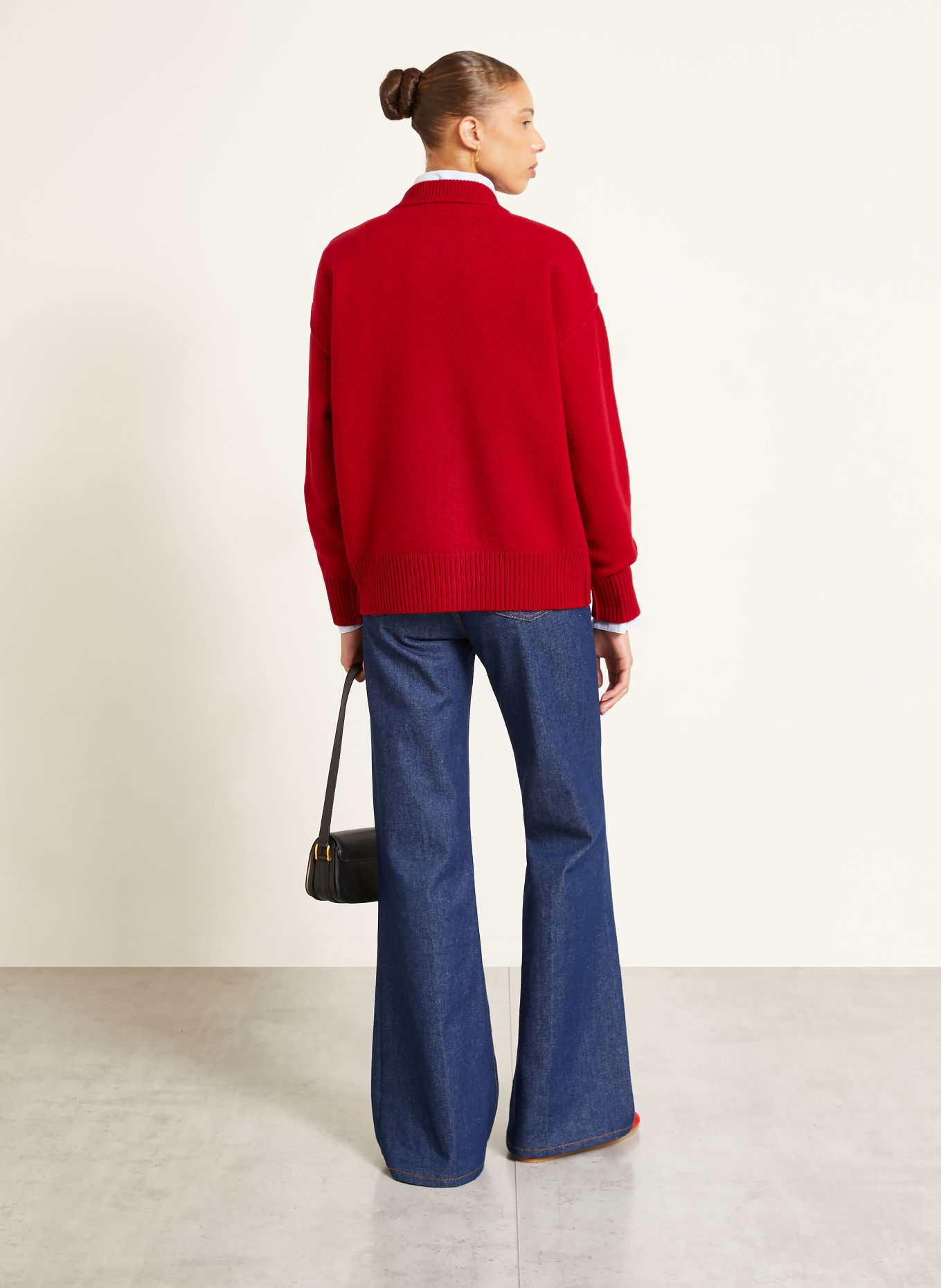 AMI PARIS Cardigan: DARK RED