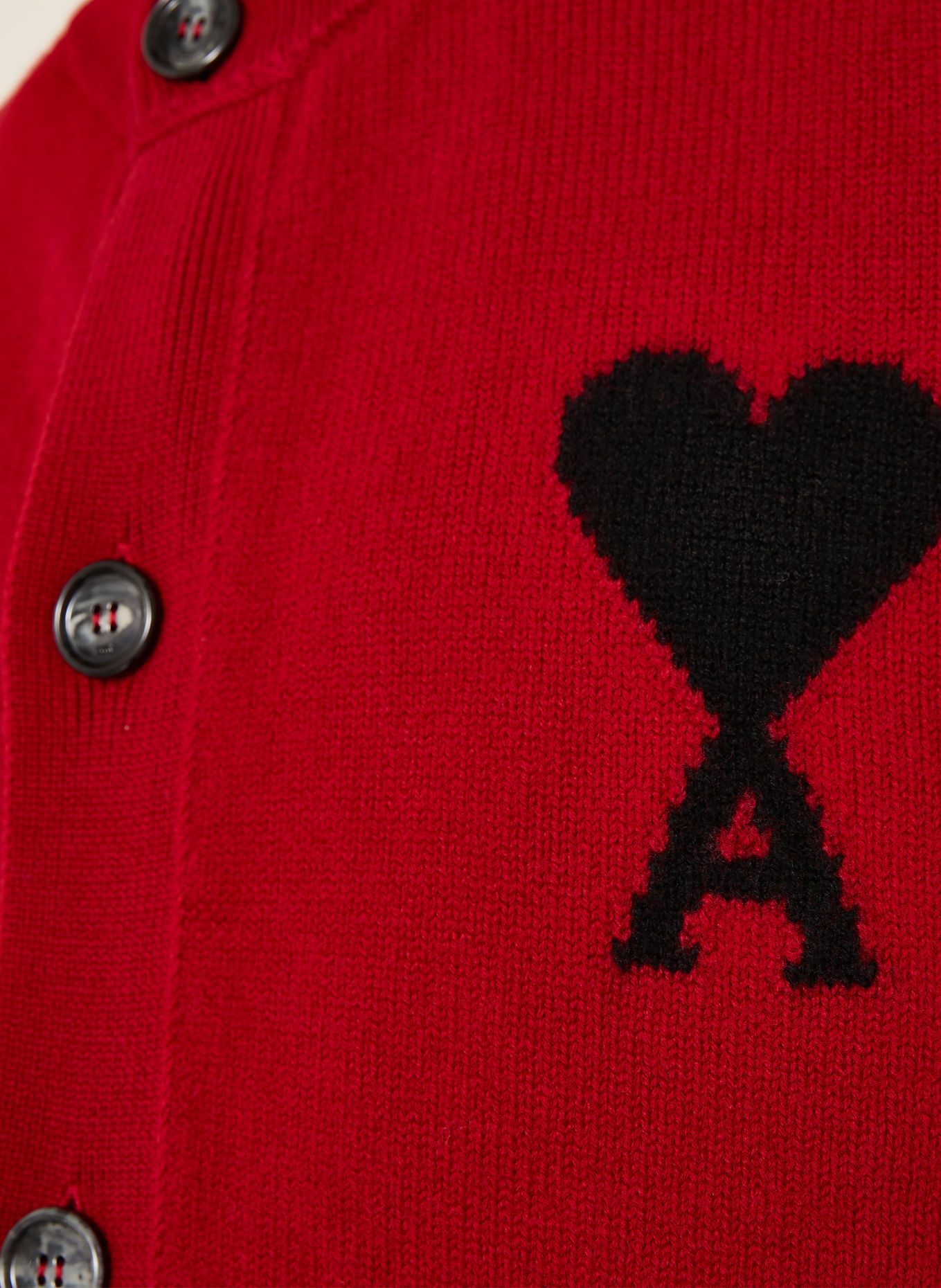 AMI PARIS Cardigan: DARK RED