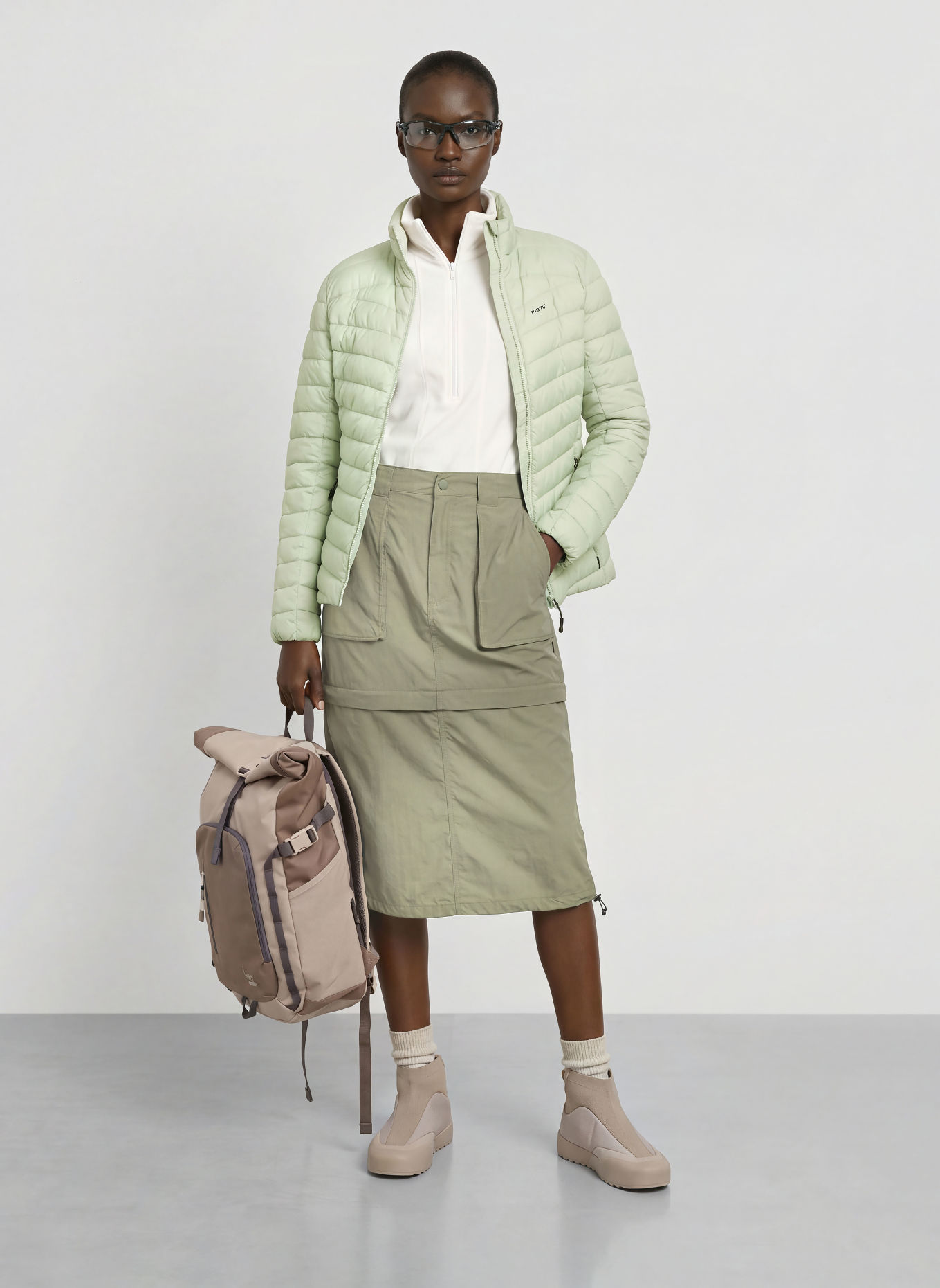 me°ru' WESTON 2.0 quilted jacket: MINT / BLACK