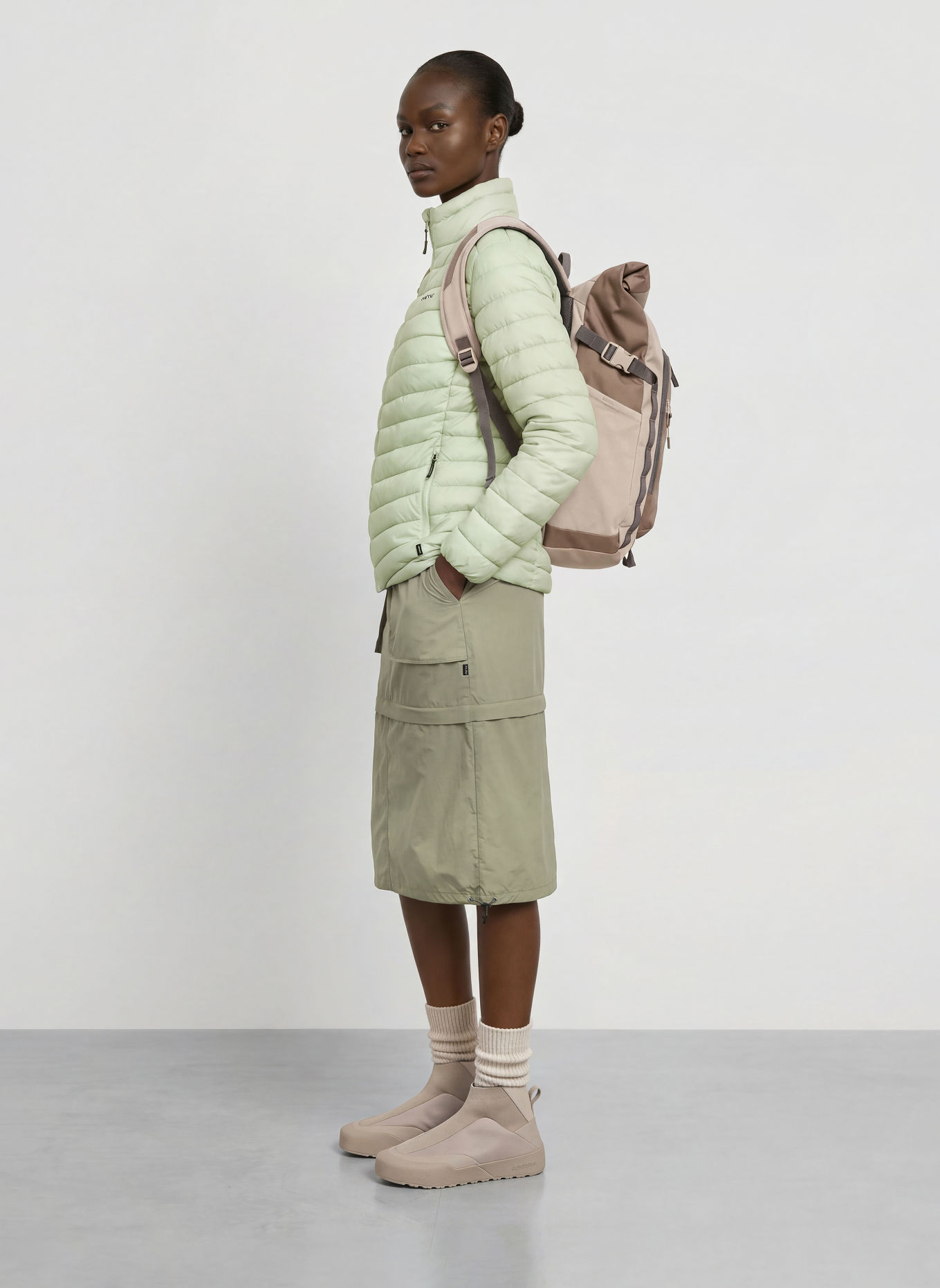me°ru' WESTON 2.0 quilted jacket: MINT / BLACK