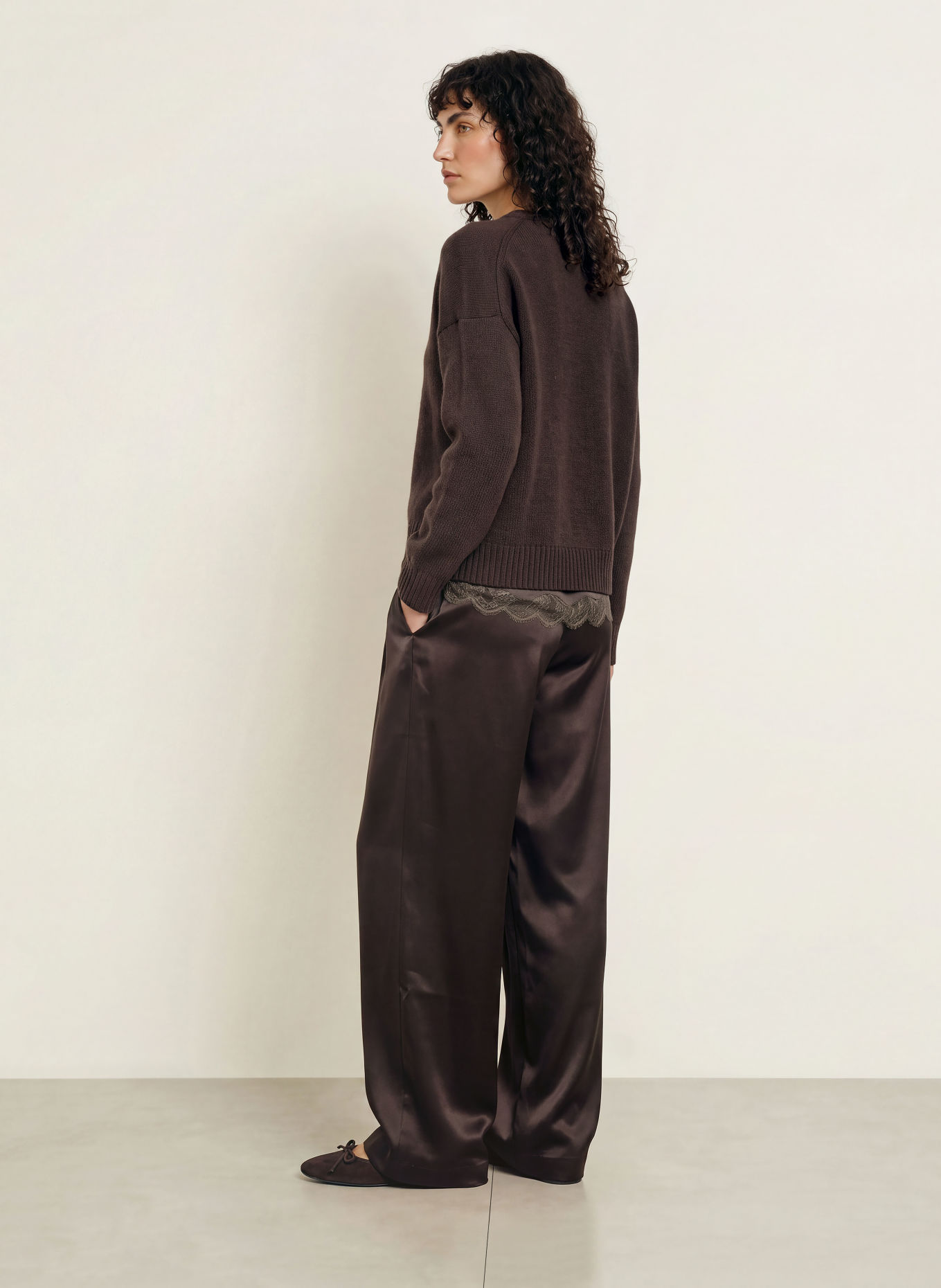 LADNERI Kasjmier trui SLUSH: MARRON FONCÉ