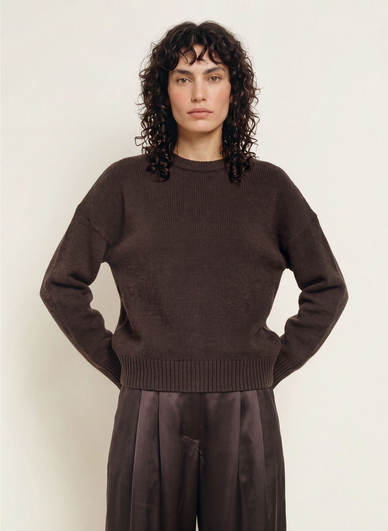 LADNERI Kasjmier trui SLUSH: MARRON FONCÉ