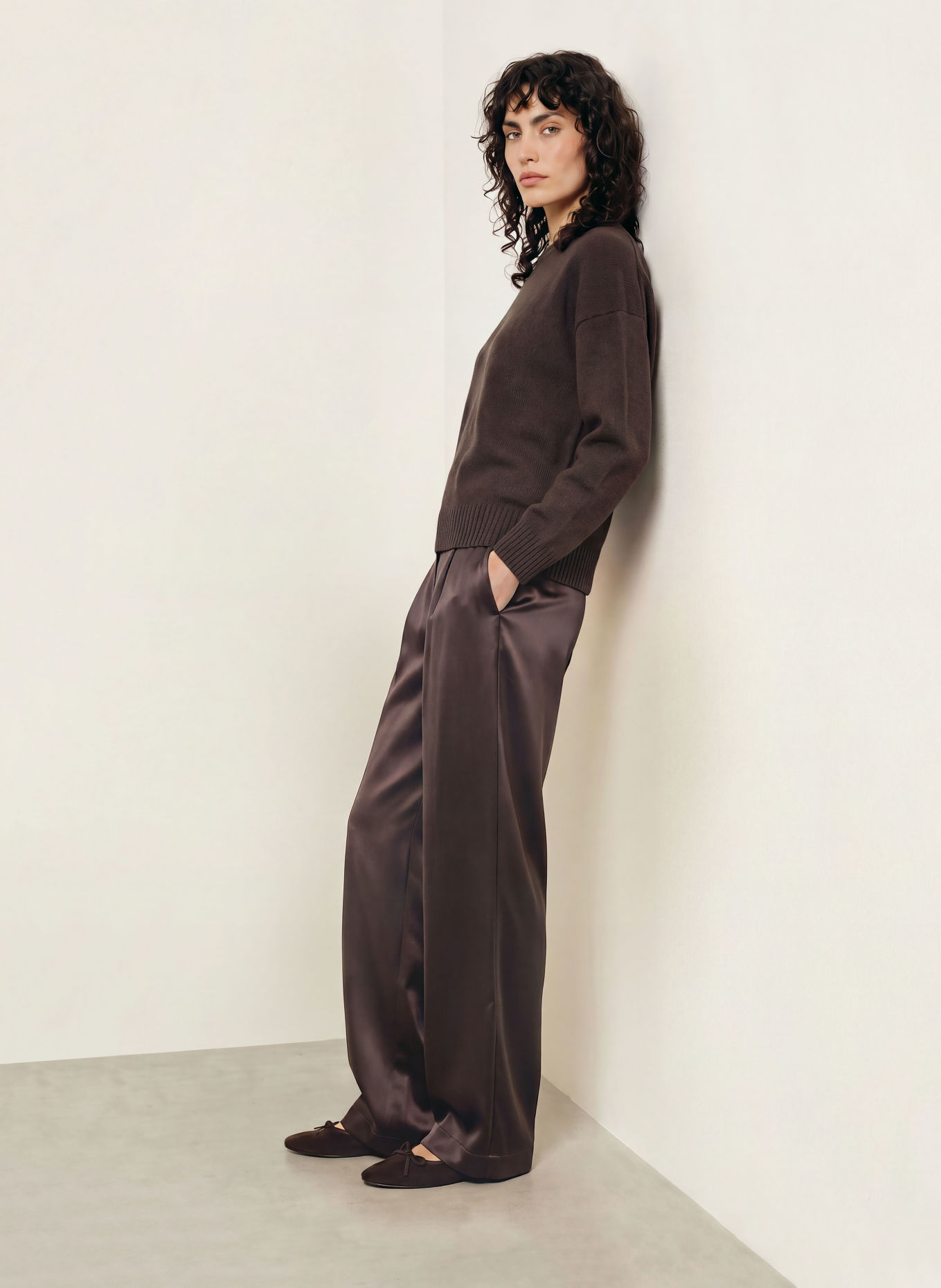 LADNERI Kasjmier trui SLUSH: MARRON FONCÉ