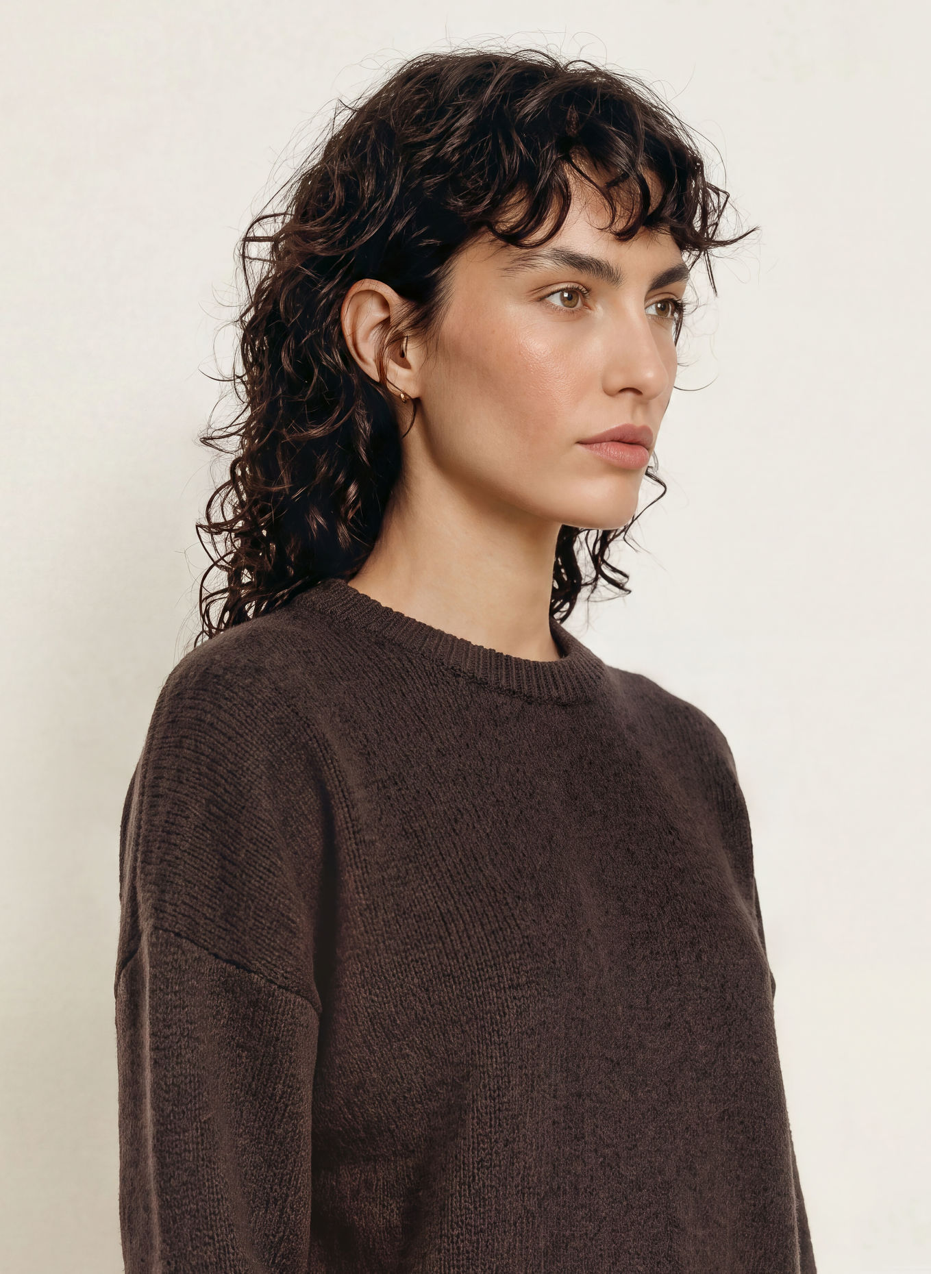 LADNERI Kasjmier trui SLUSH: MARRON FONCÉ