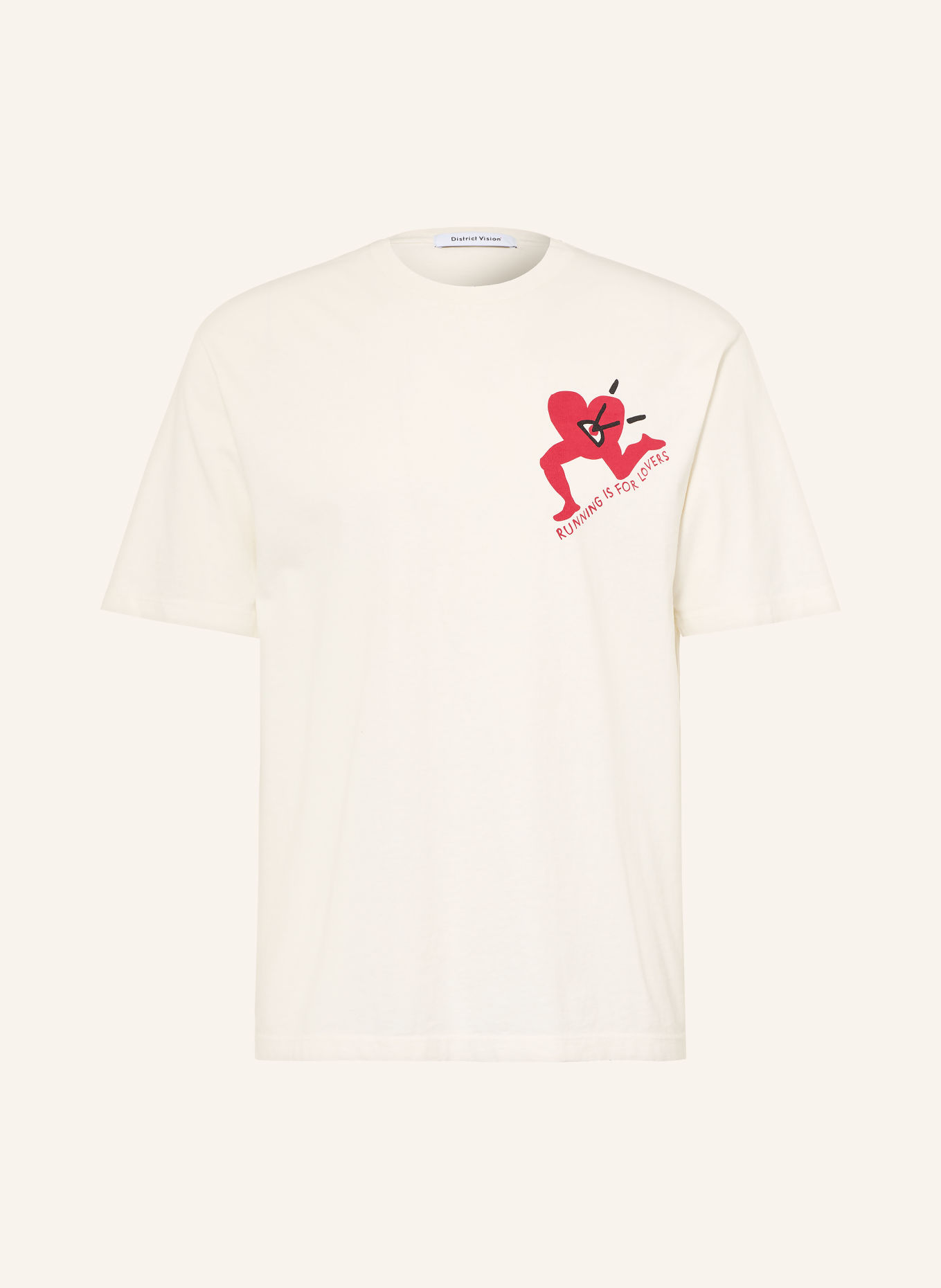 District Vision T-shirt CALIFORNIA: ÉCRU / ROUGE FONCÉ / NOIR