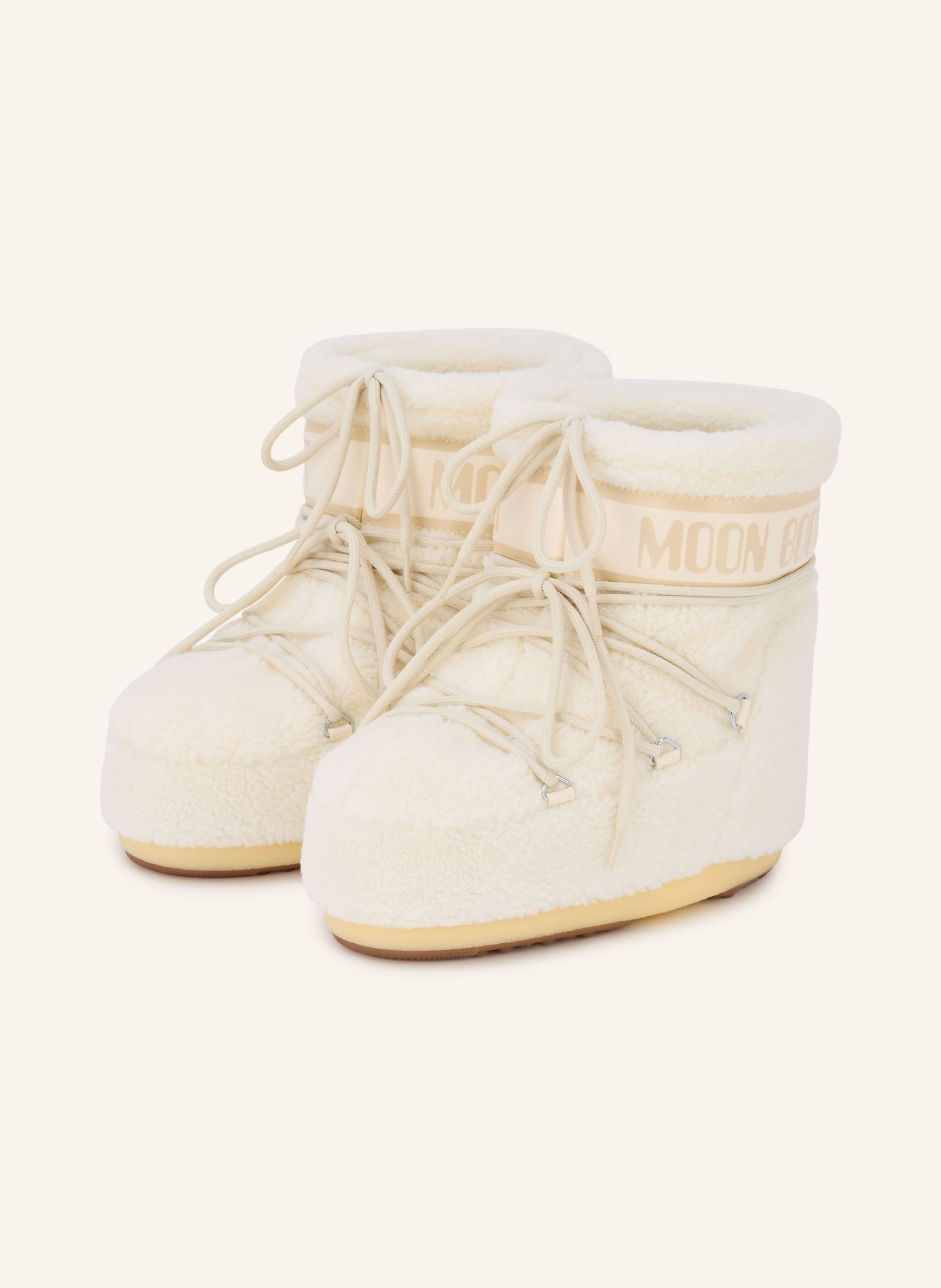 MOON BOOT Moon boots ICON LOW: ECRU / LIGHT BROWN
