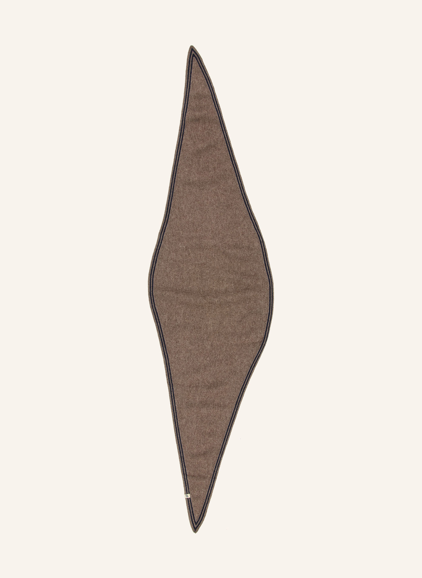 Oats & Rice Dreieckstuch BRONTE aus Cashmere: TAUPE / DUNKELBLAU