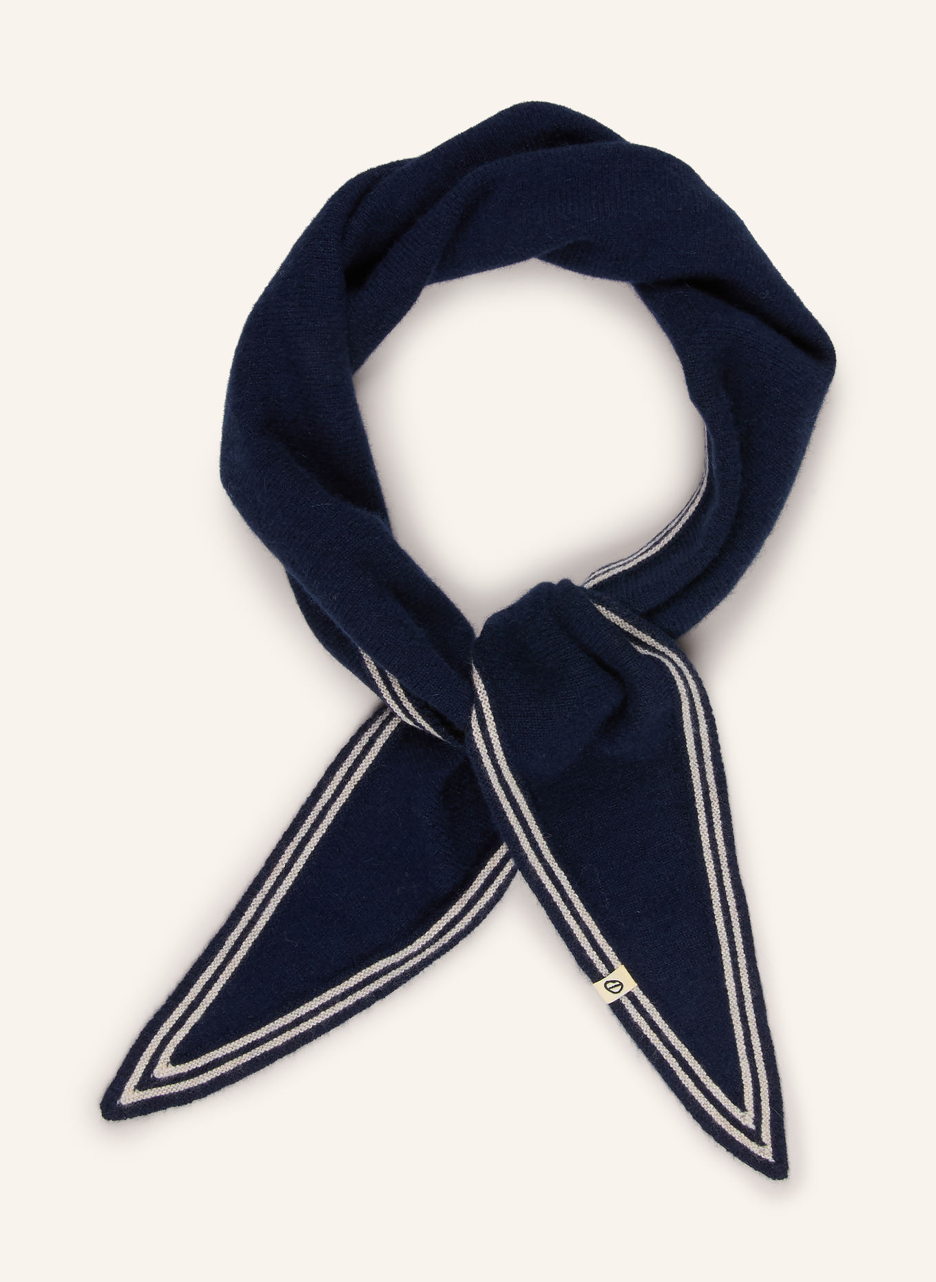 Oats & Rice Dreieckstuch BRONTE aus Cashmere: DUNKELBLAU / WEISS