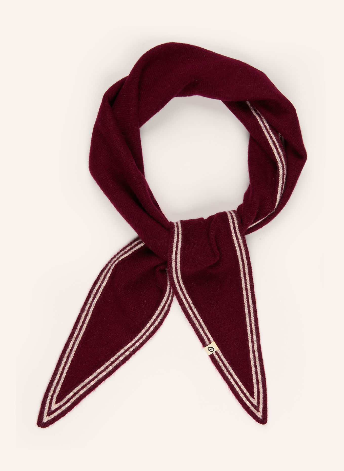 Oats & Rice Dreieckstuch BRONTE aus Cashmere: DUNKELROT / CREME