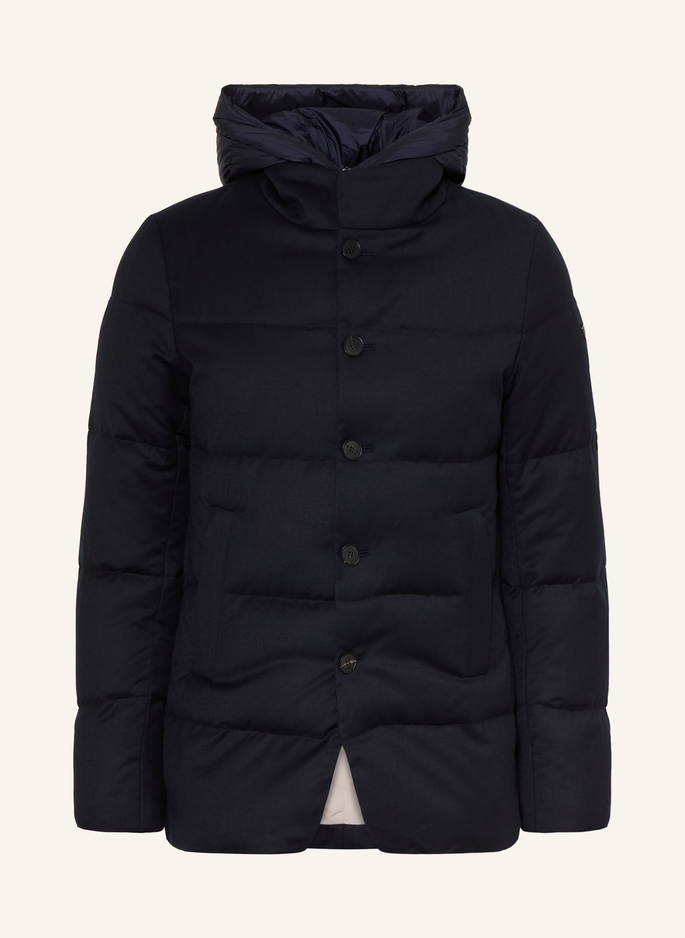 DUNO BJORN down jacket with removable trim: DARK BLUE