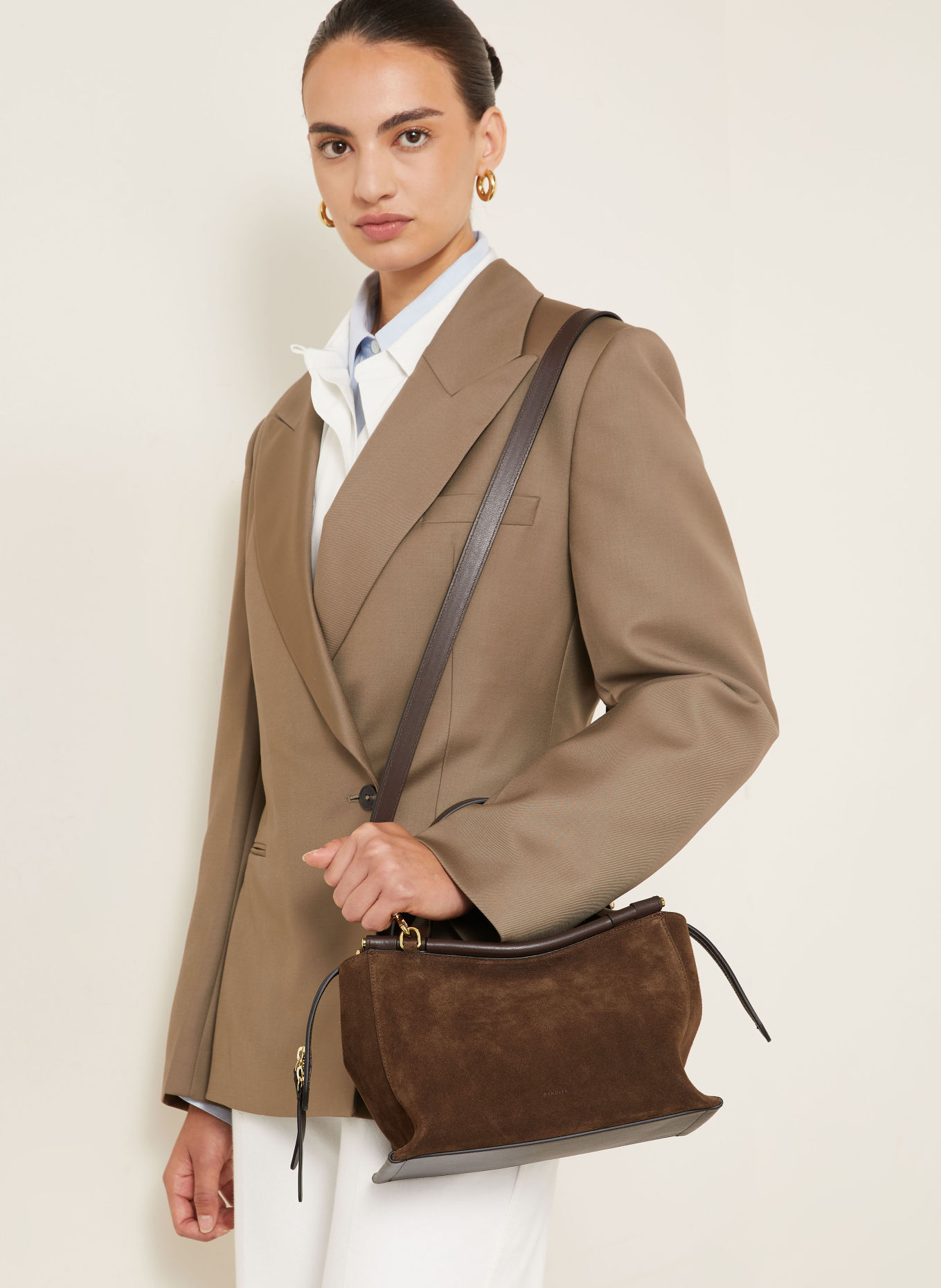WANDLER Crossbody bag IDA: DARK BROWN / GOLD