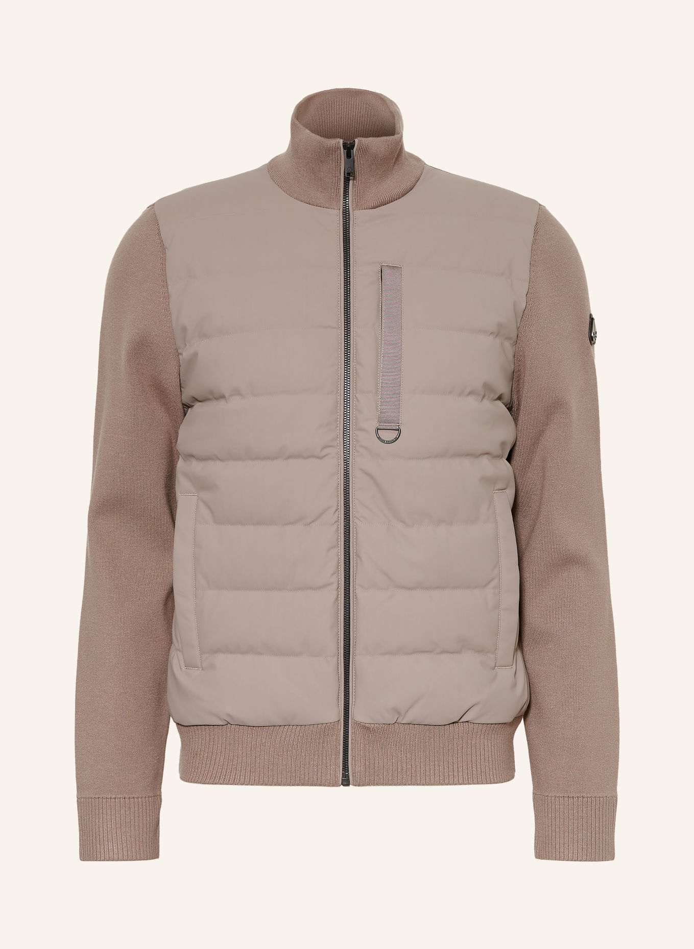 MOOSE KNUCKLES Lichtgewicht donsjack KAMET in materiaalmix: TAUPE