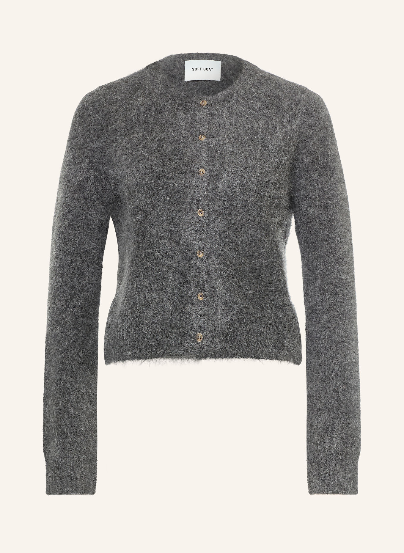 SOFT GOAT Strickjacke aus Alpaka: GRAU