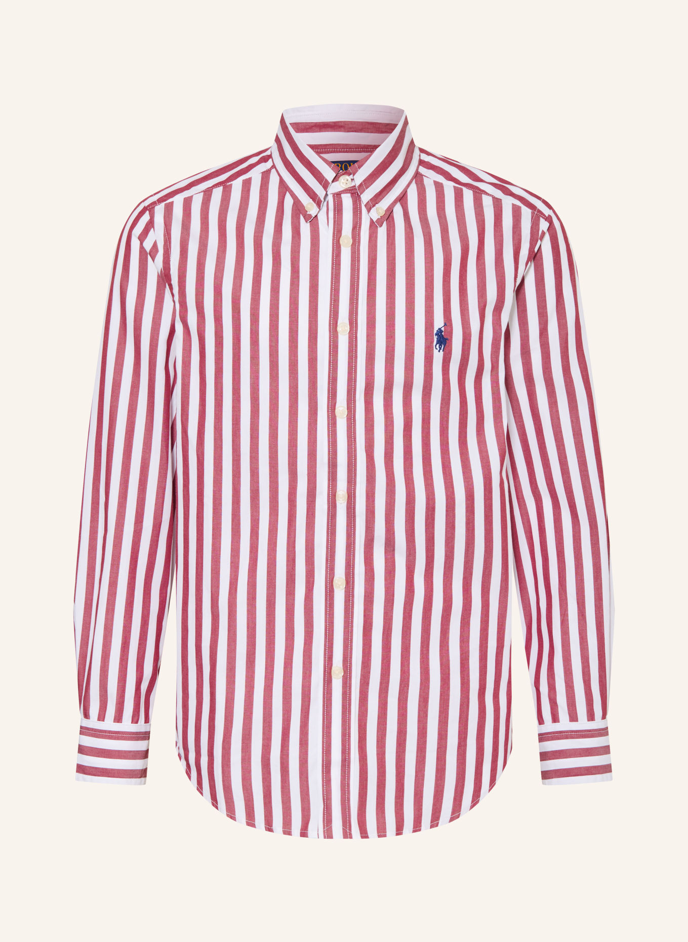 POLO RALPH LAUREN Košile: TMAVĚ ČERVENÁ / BÍLÁ