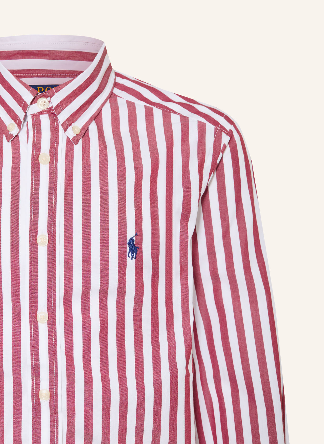 POLO RALPH LAUREN Košile: TMAVĚ ČERVENÁ / BÍLÁ