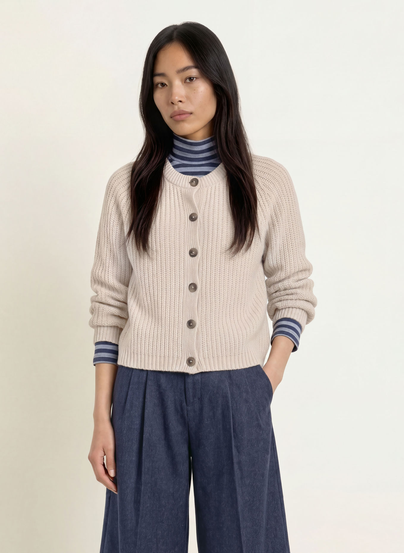 ARMEDANGELS Gebreid vest SELMAA: CRÈME