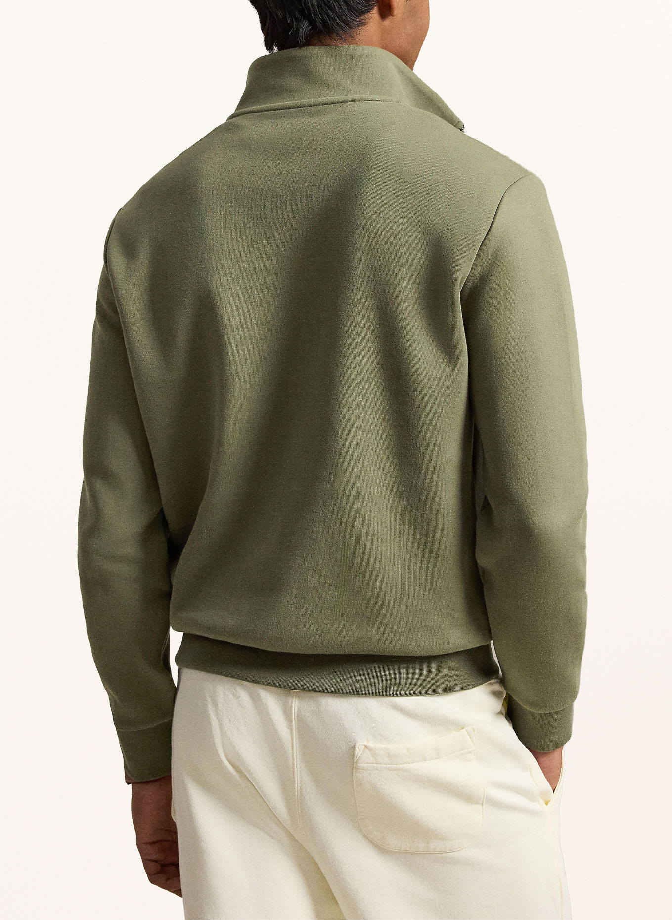 POLO RALPH LAUREN Žerzejový svetr troyer: OLIVOVÁ