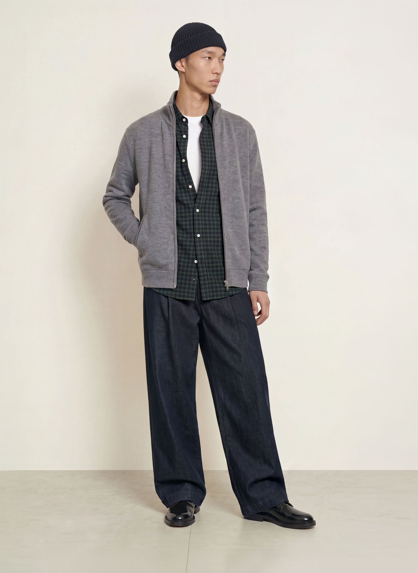 NN.07 BOILED" cardigan: GRAY