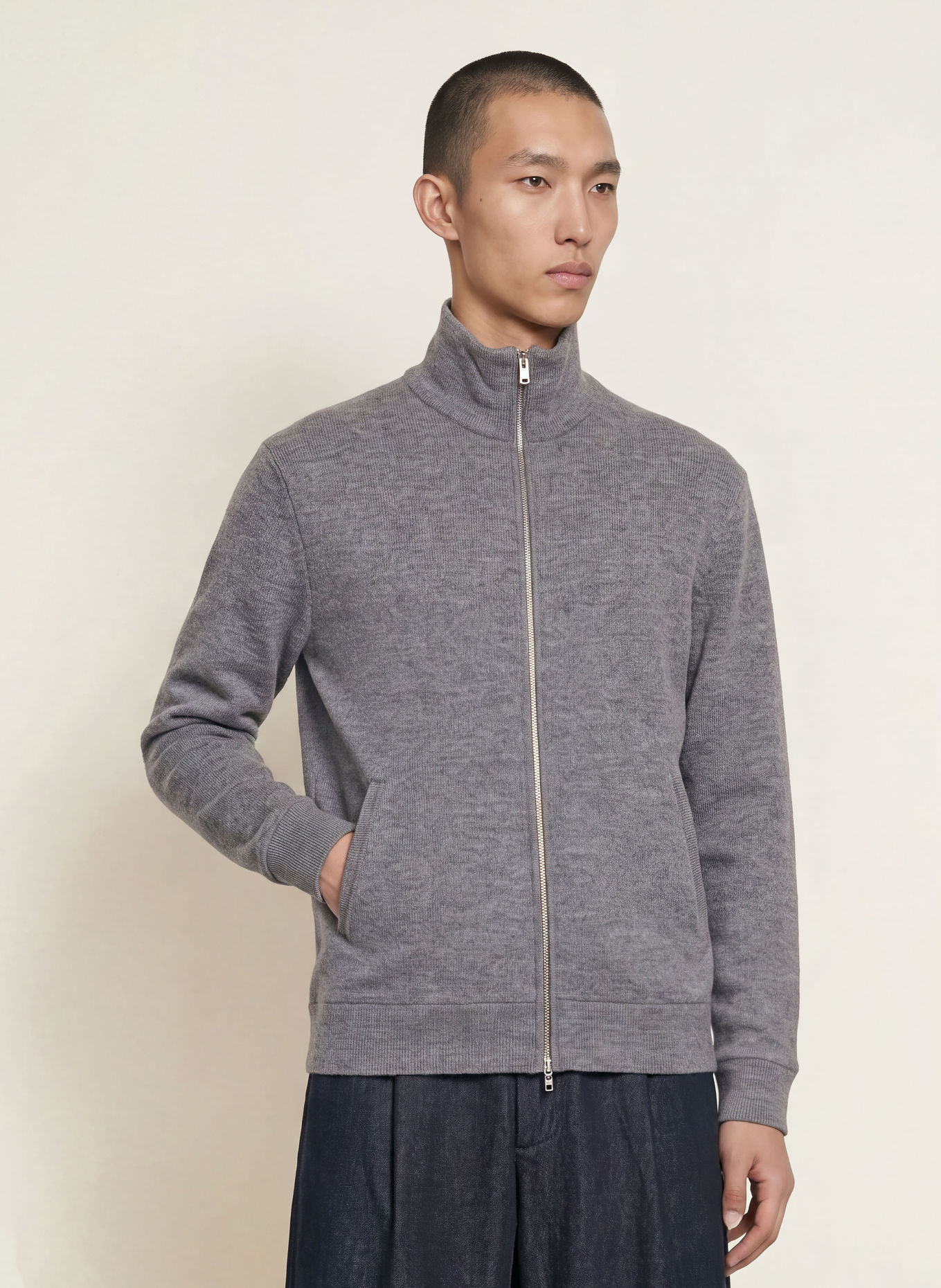 NN.07 BOILED" cardigan: GRAY