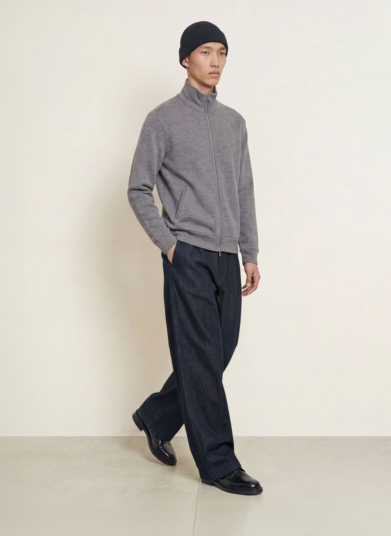 NN.07 BOILED" cardigan: GRAY