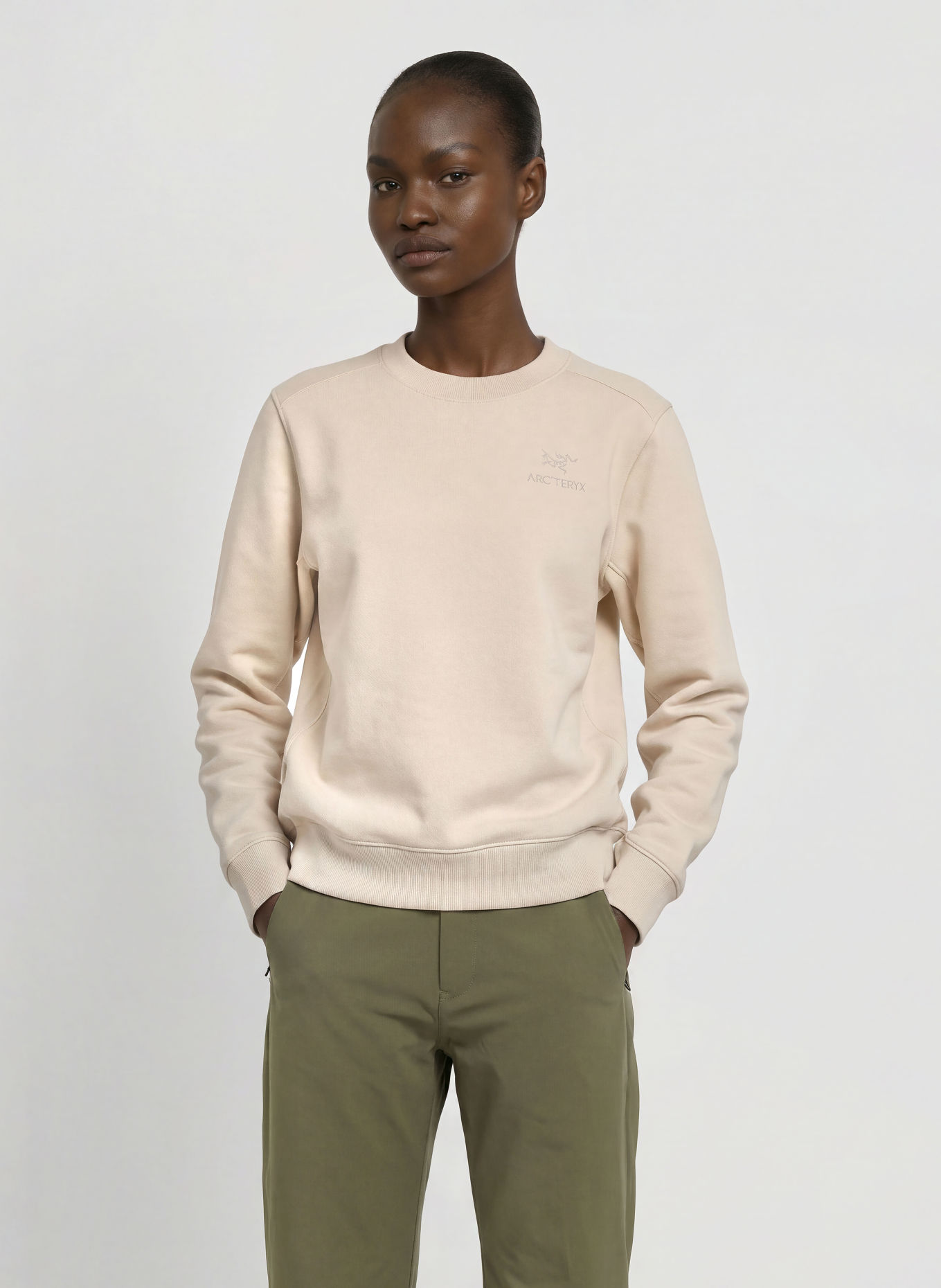 ARC'TERYX Sweatshirt EMBLEM CREW: CRÈME