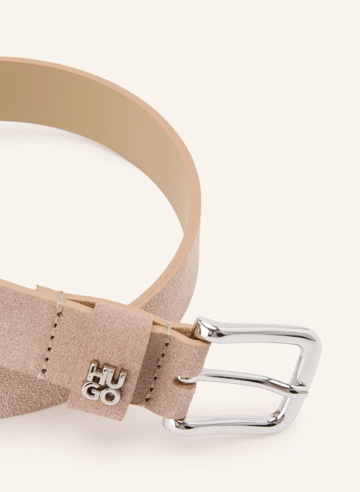 HUGO Leather belt TINA: BEIGE