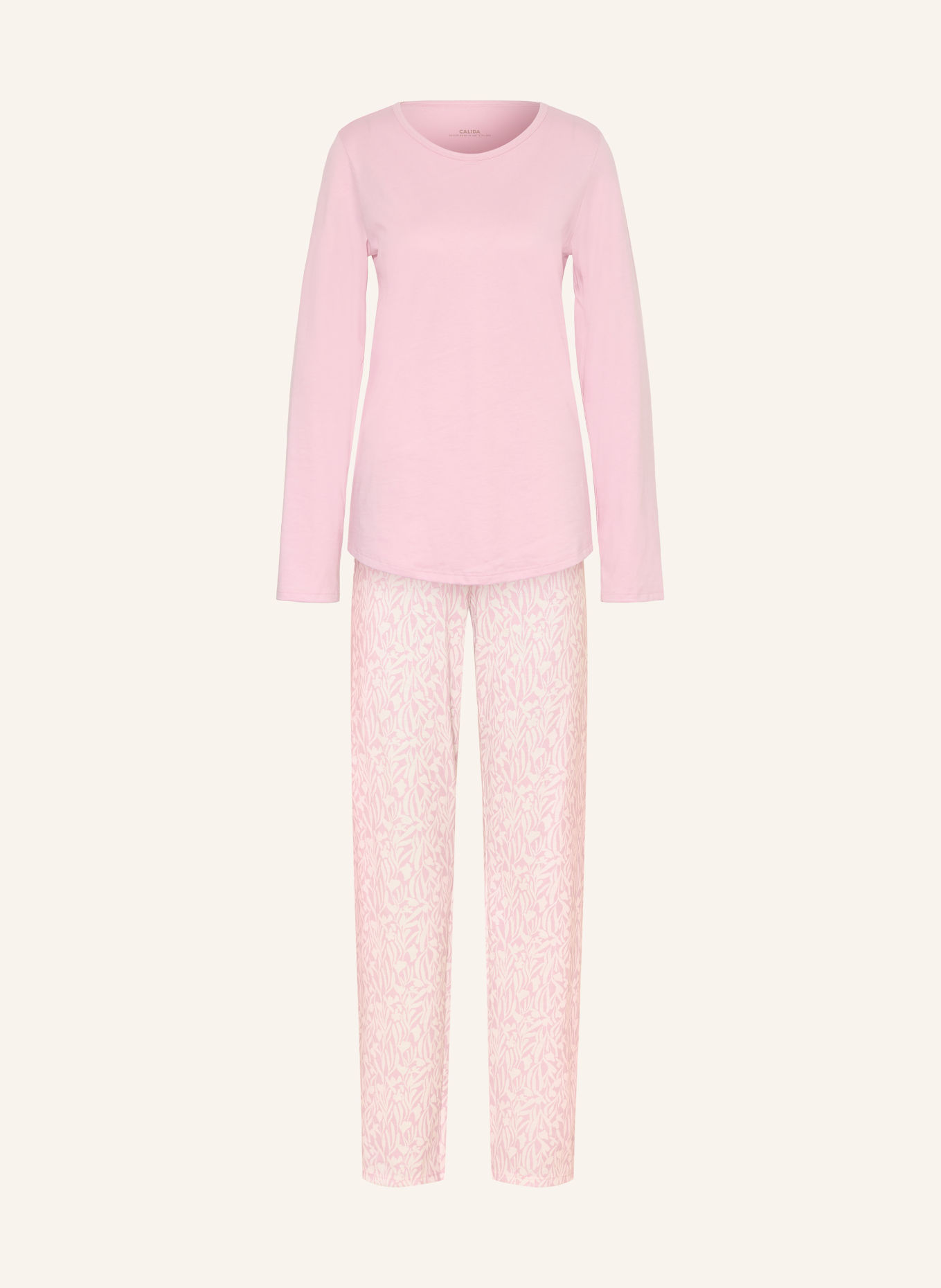 CALIDA Pyjama FLOWER NIGHTS: ROSE CLAIR / WIT