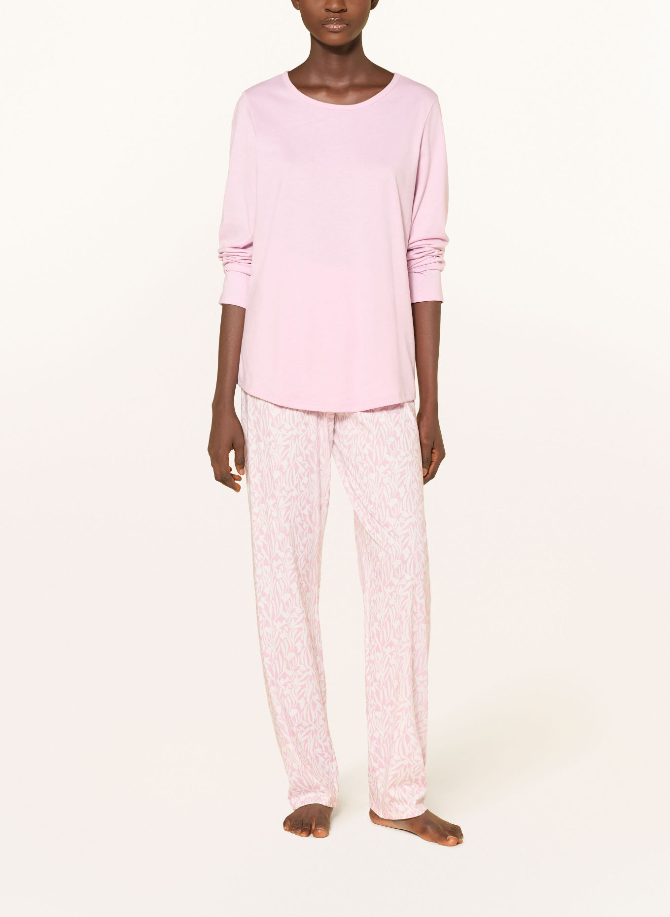 CALIDA Pyjama FLOWER NIGHTS: ROSE CLAIR / WIT