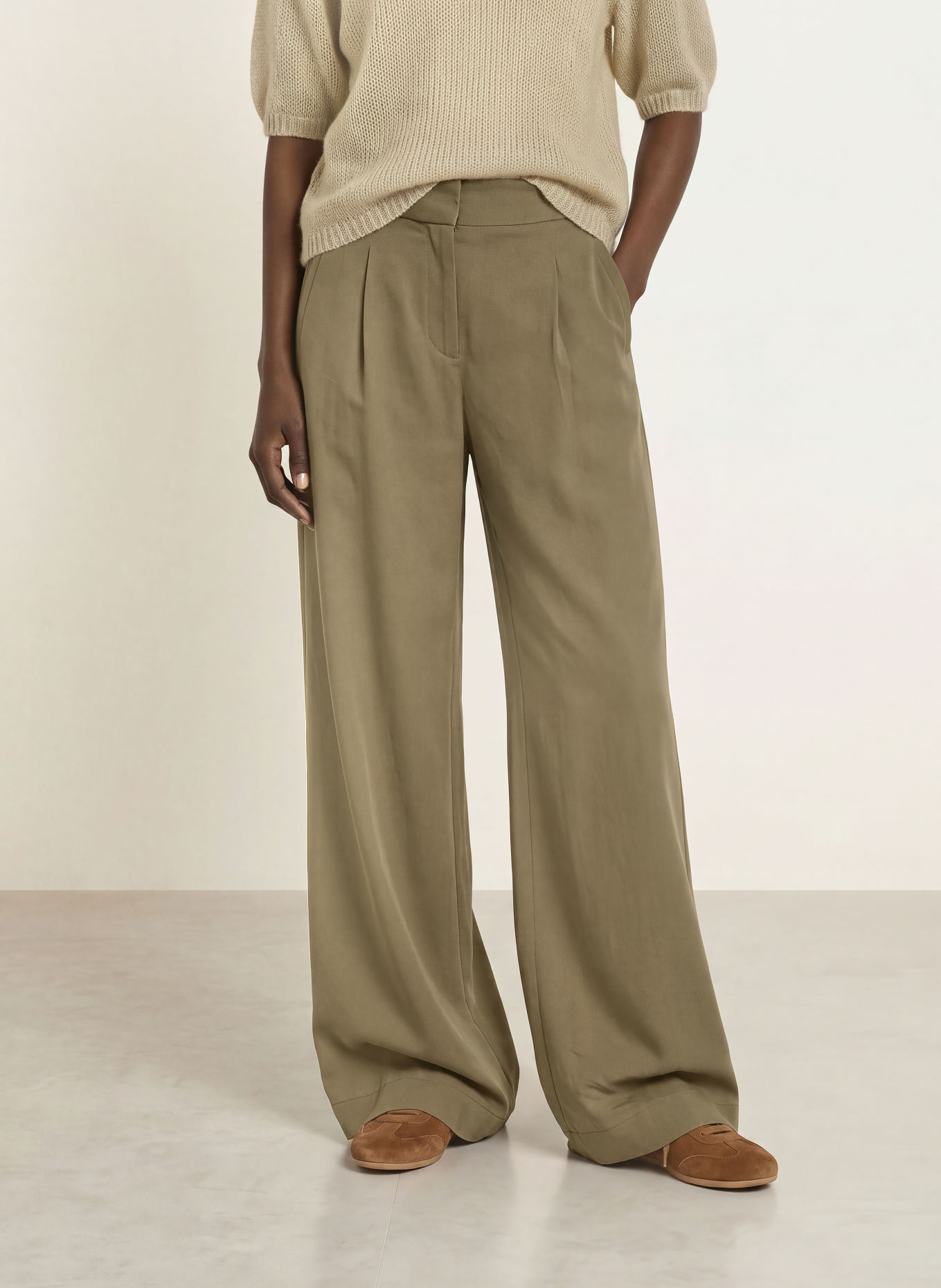 BOSS Marlenehose TARIMA: KHAKI