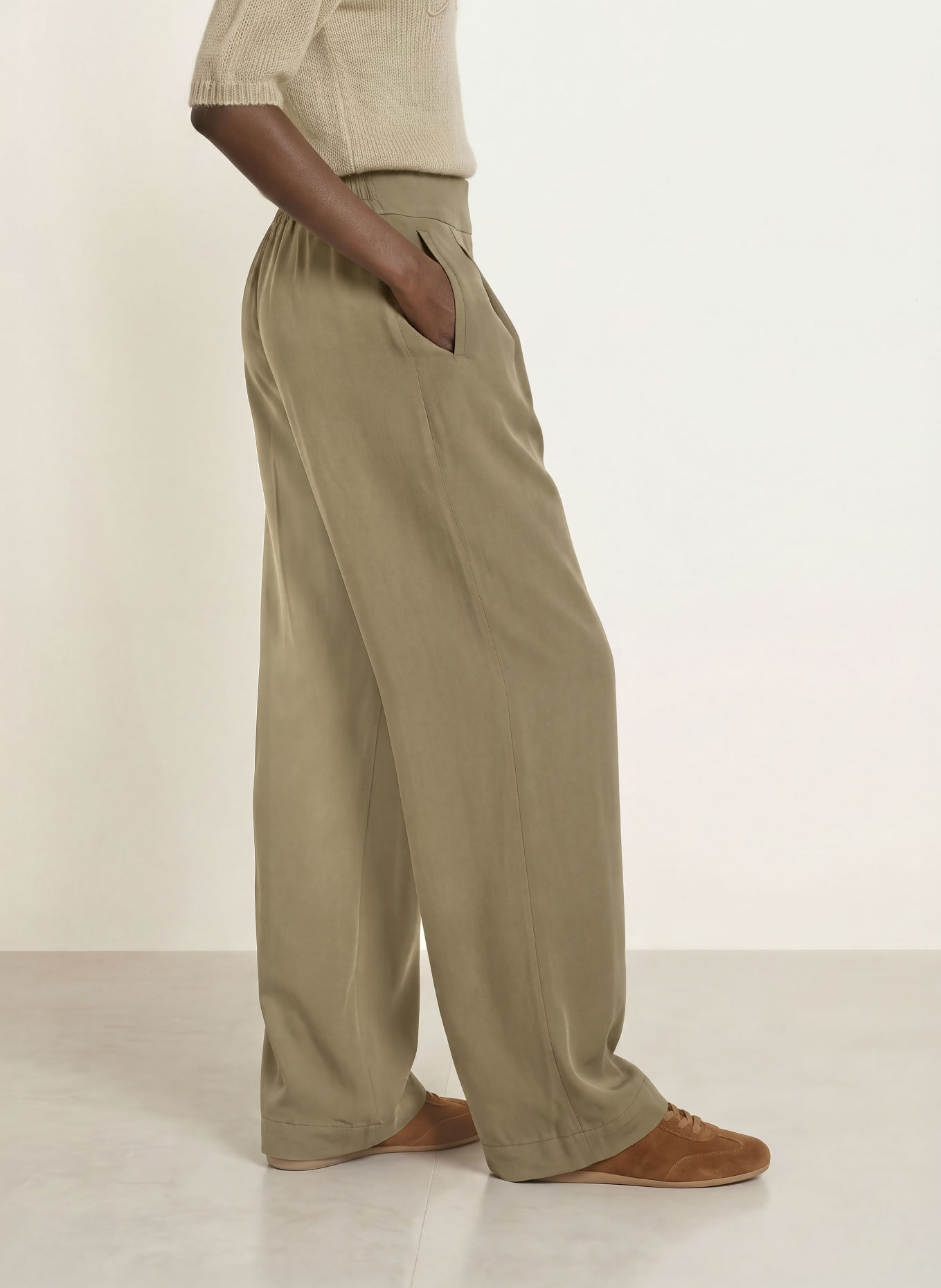 BOSS Marlenehose TARIMA: KHAKI