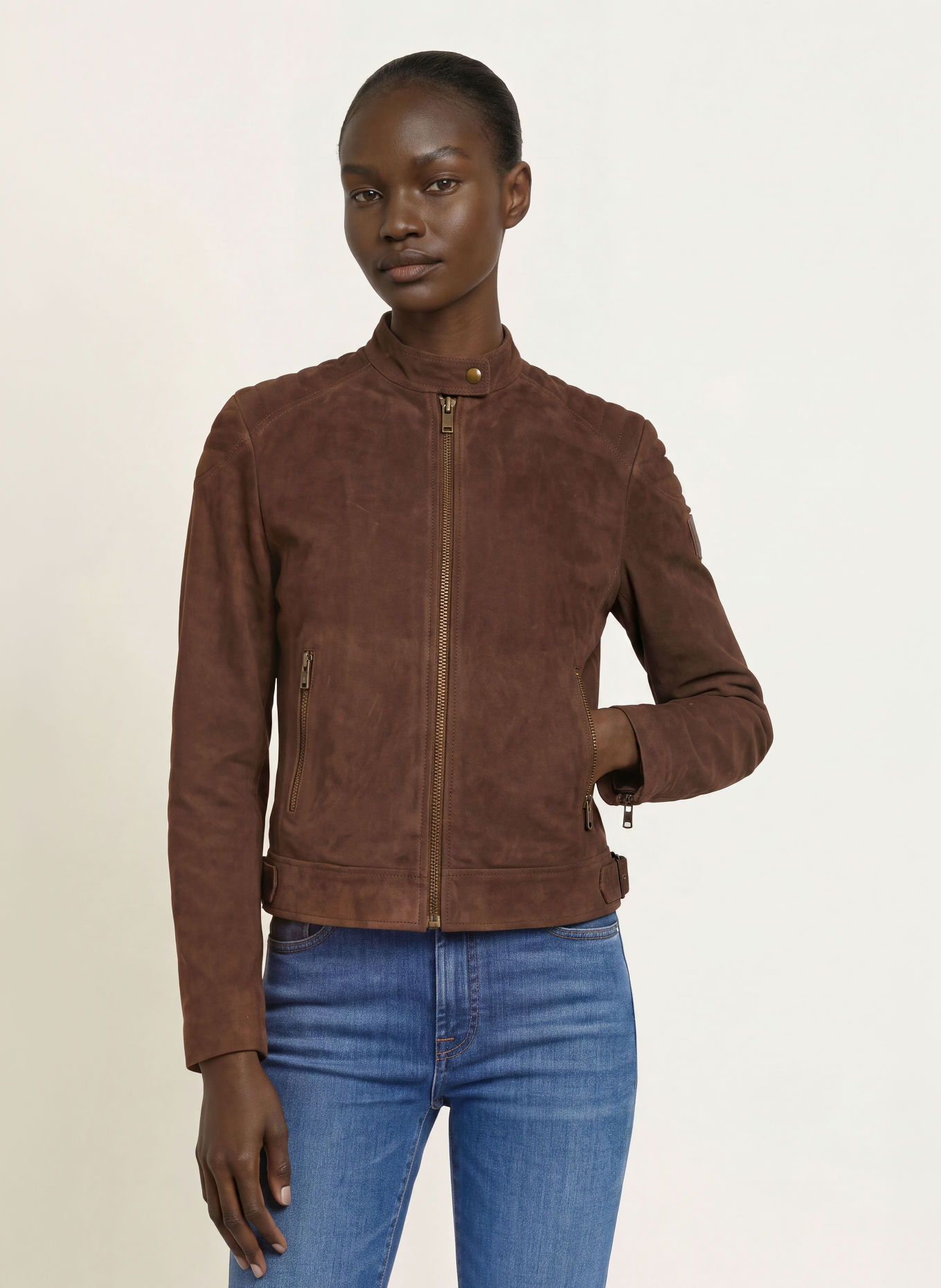 BELSTAFF Lederjacke MOLLISON: DUNKELBRAUN