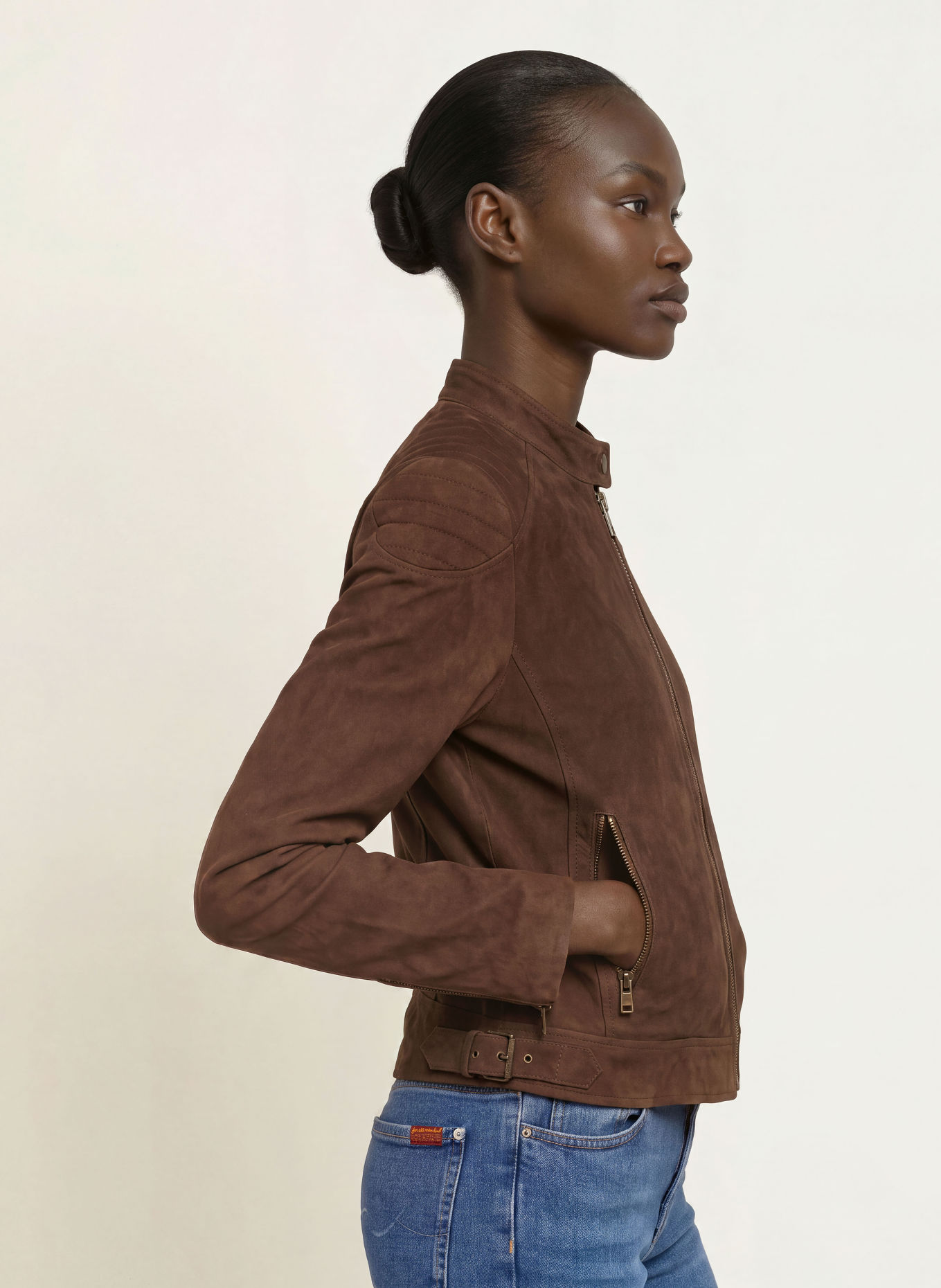 BELSTAFF Lederjacke MOLLISON: DUNKELBRAUN