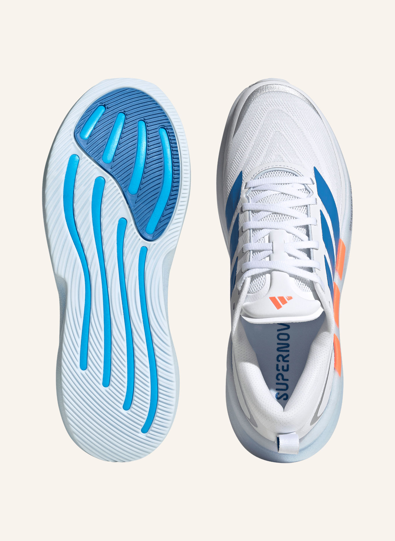 adidas Hardloopschoenen SUPERNOVA GLIDE: WIT / BLAUW