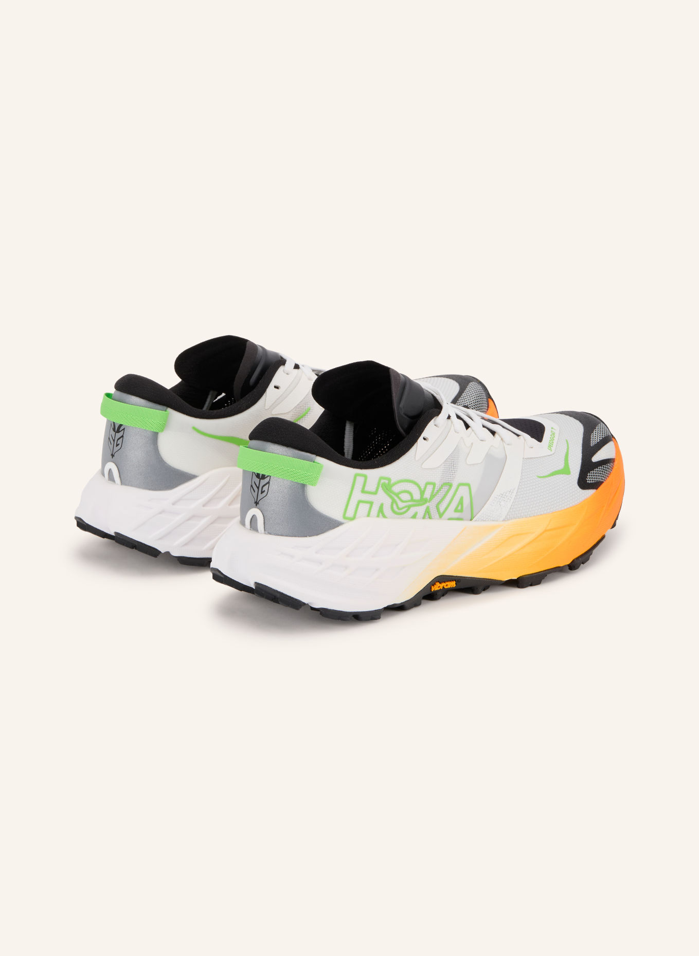 HOKA SPEEDGOAT 7 Trail Running Shoes: WHITE / NEON GREEN / BLACK