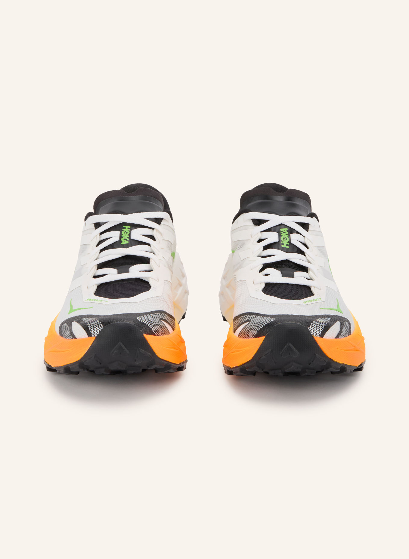 HOKA SPEEDGOAT 7 Trail Running Shoes: WHITE / NEON GREEN / BLACK