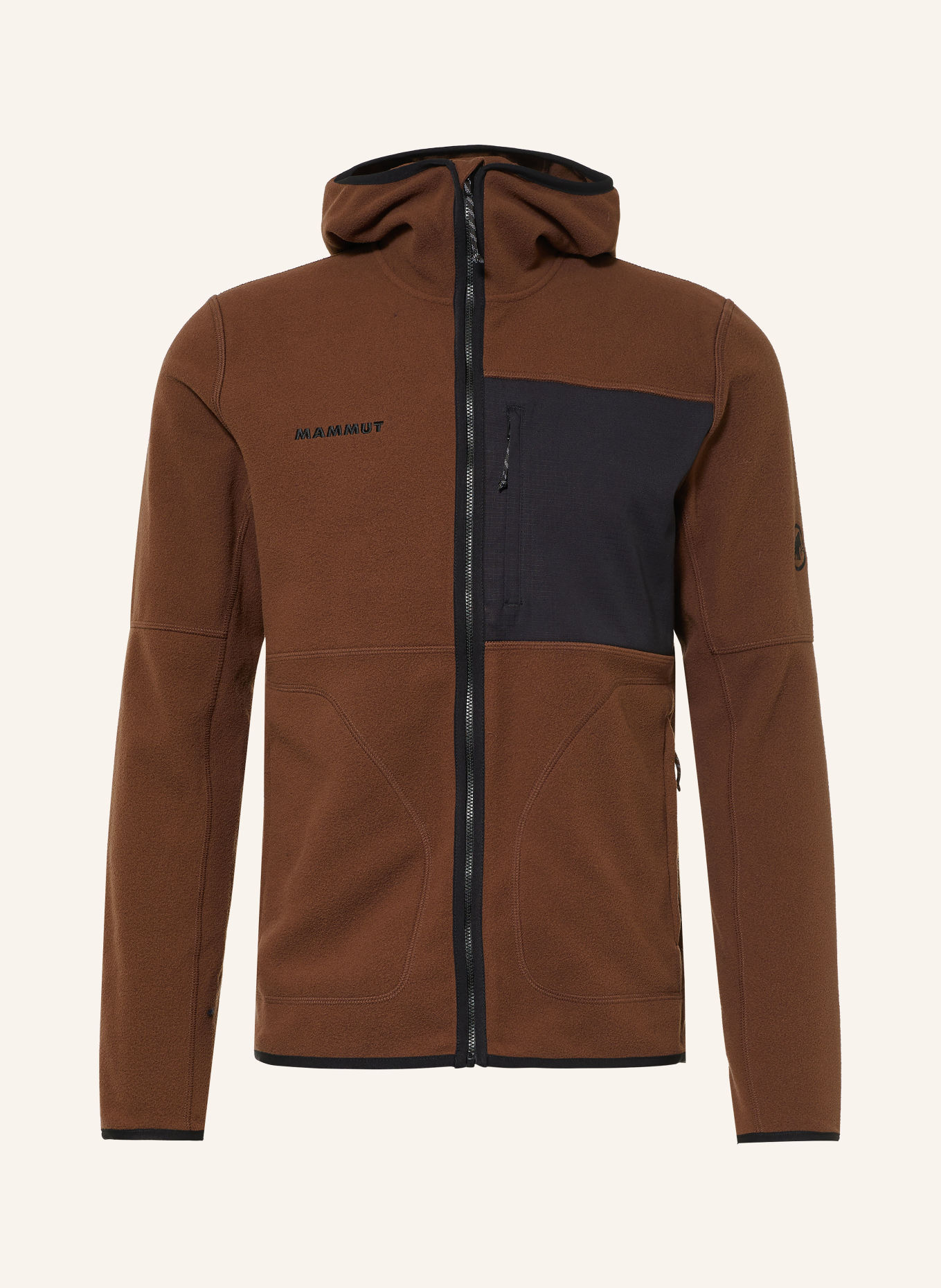 MAMMUT TAMARO Fleece Jacket: BROWN / DARK GRAY