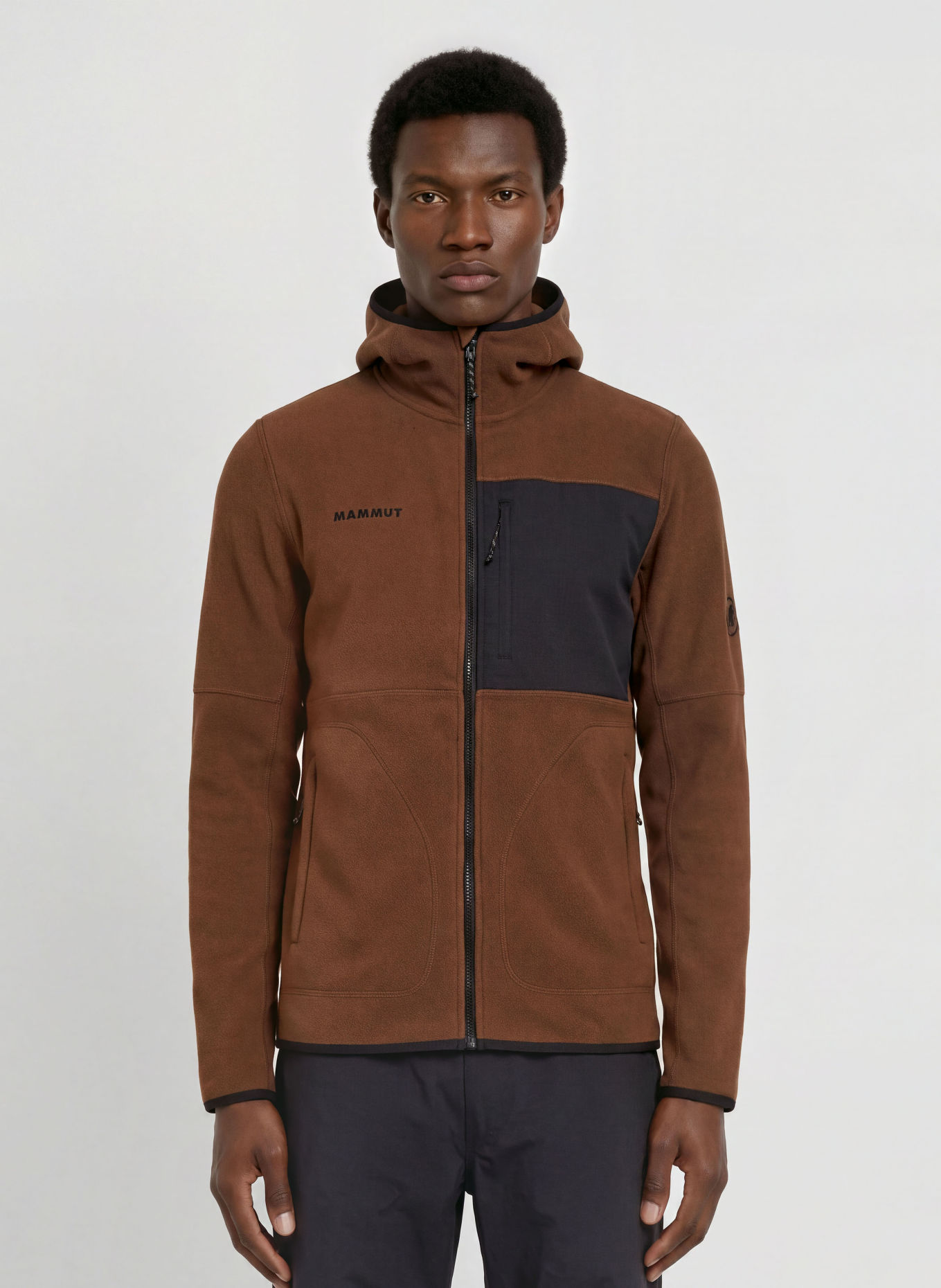 MAMMUT TAMARO Fleece Jacket: BROWN / DARK GRAY