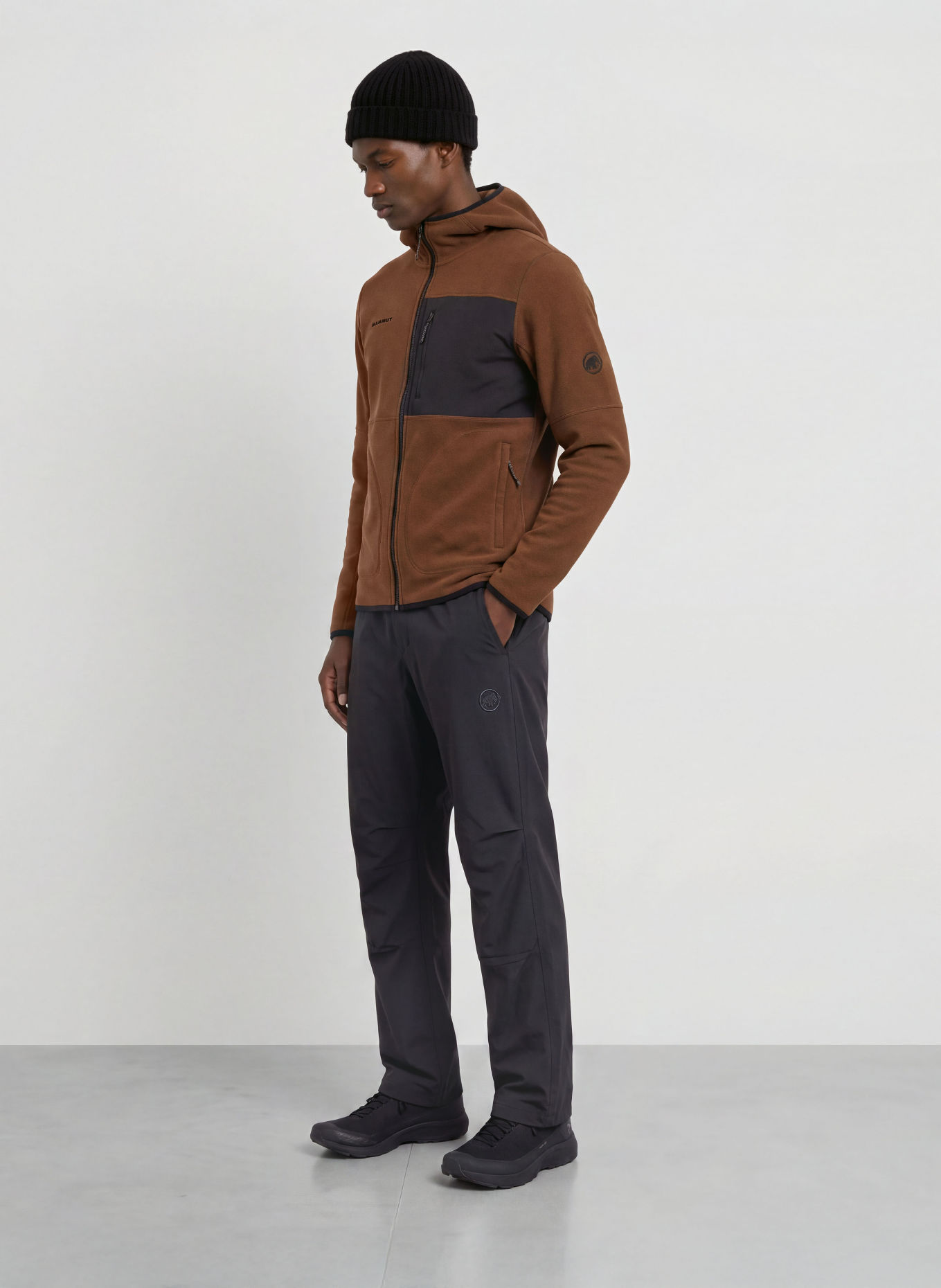 MAMMUT TAMARO Fleece Jacket: BROWN / DARK GRAY