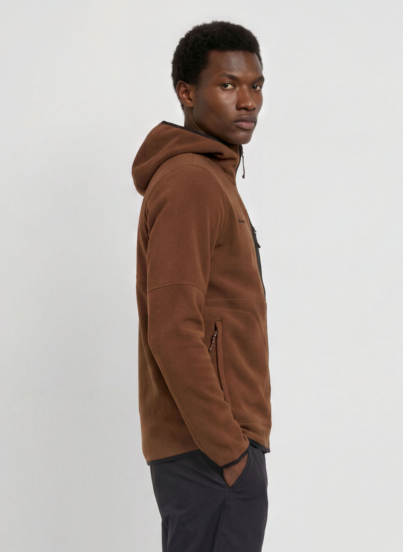 MAMMUT TAMARO Fleece Jacket: BROWN / DARK GRAY