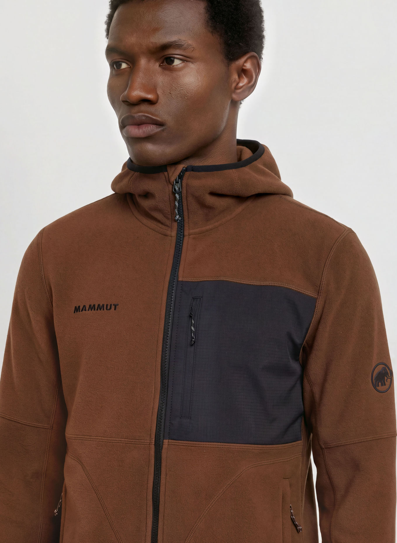 MAMMUT TAMARO Fleece Jacket: BROWN / DARK GRAY