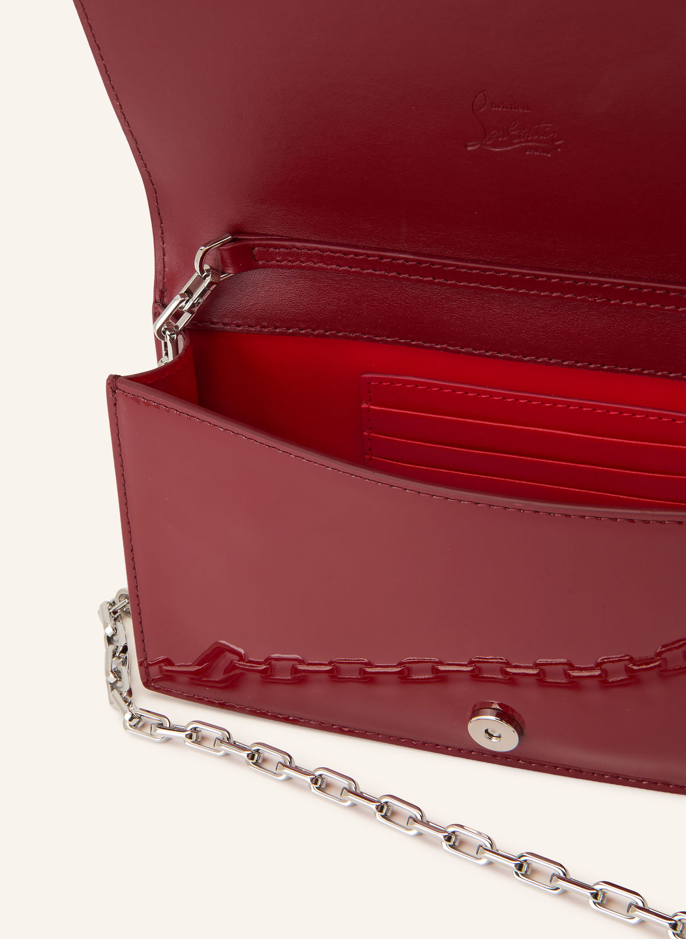 Christian Louboutin Torba na ramię BETTINA: CIEMNOCZERWONY / SREBRNY