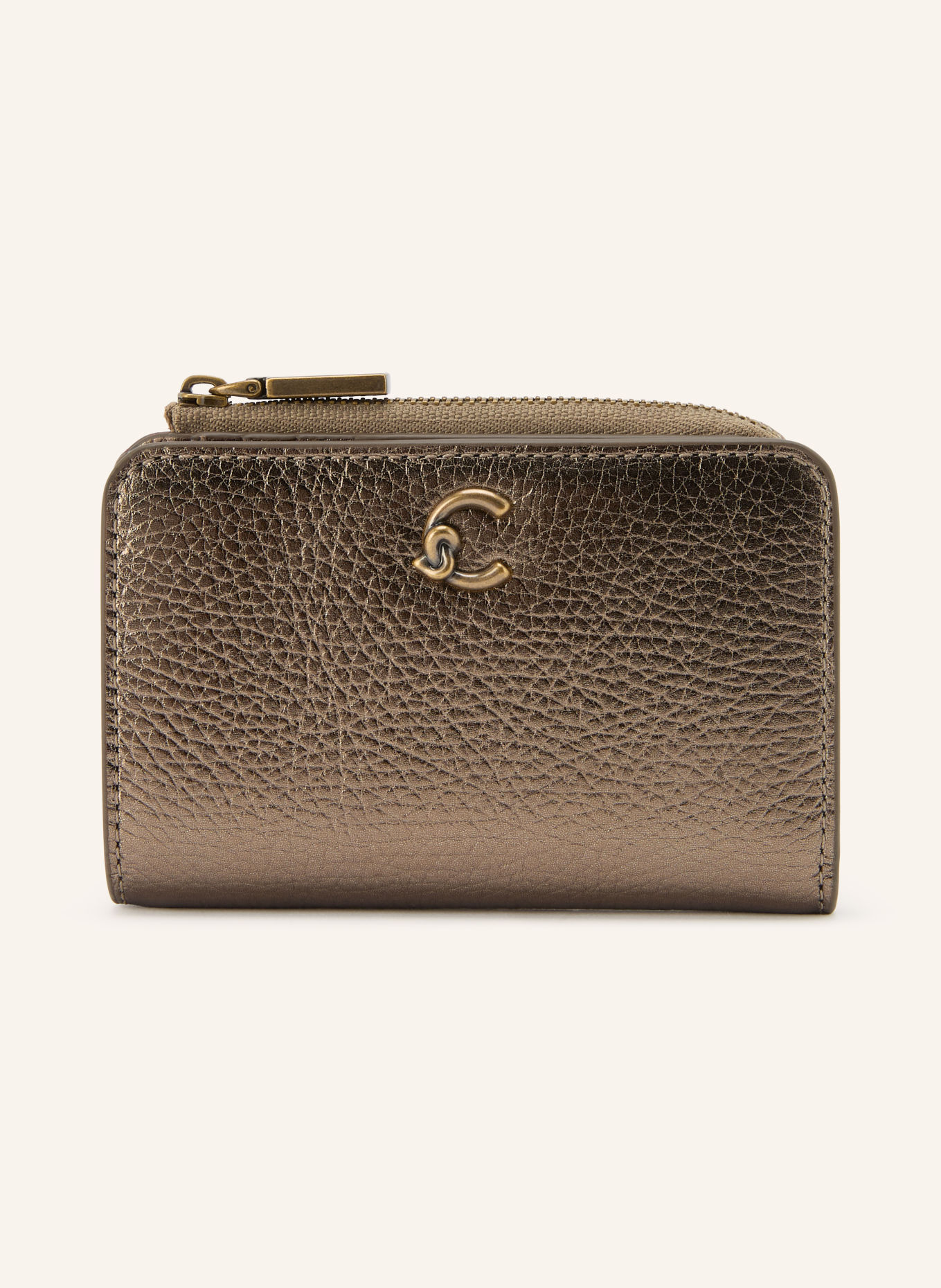 COCCINELLE purse: KHAKI / GOLD
