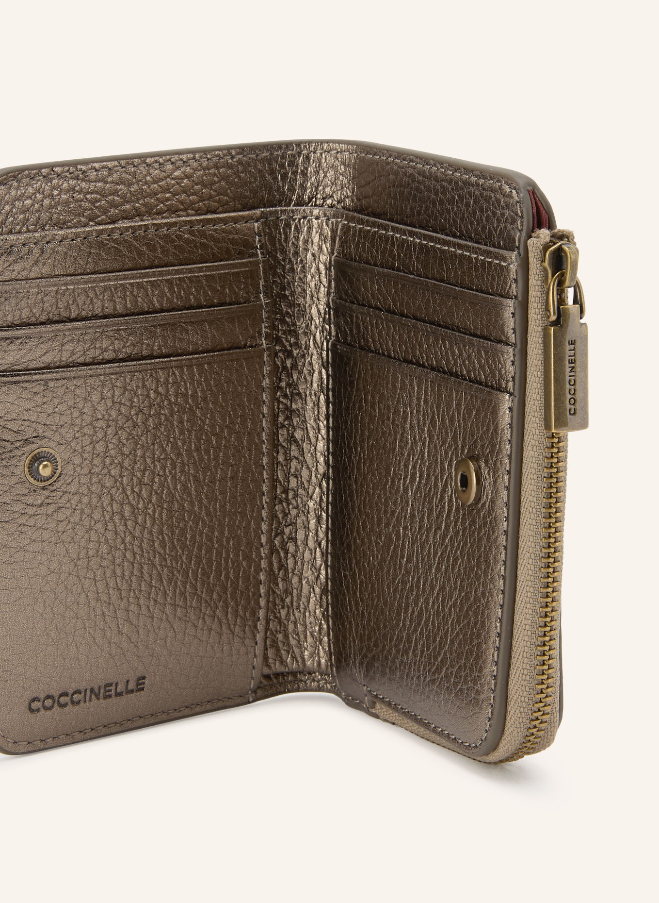 COCCINELLE purse: KHAKI / GOLD
