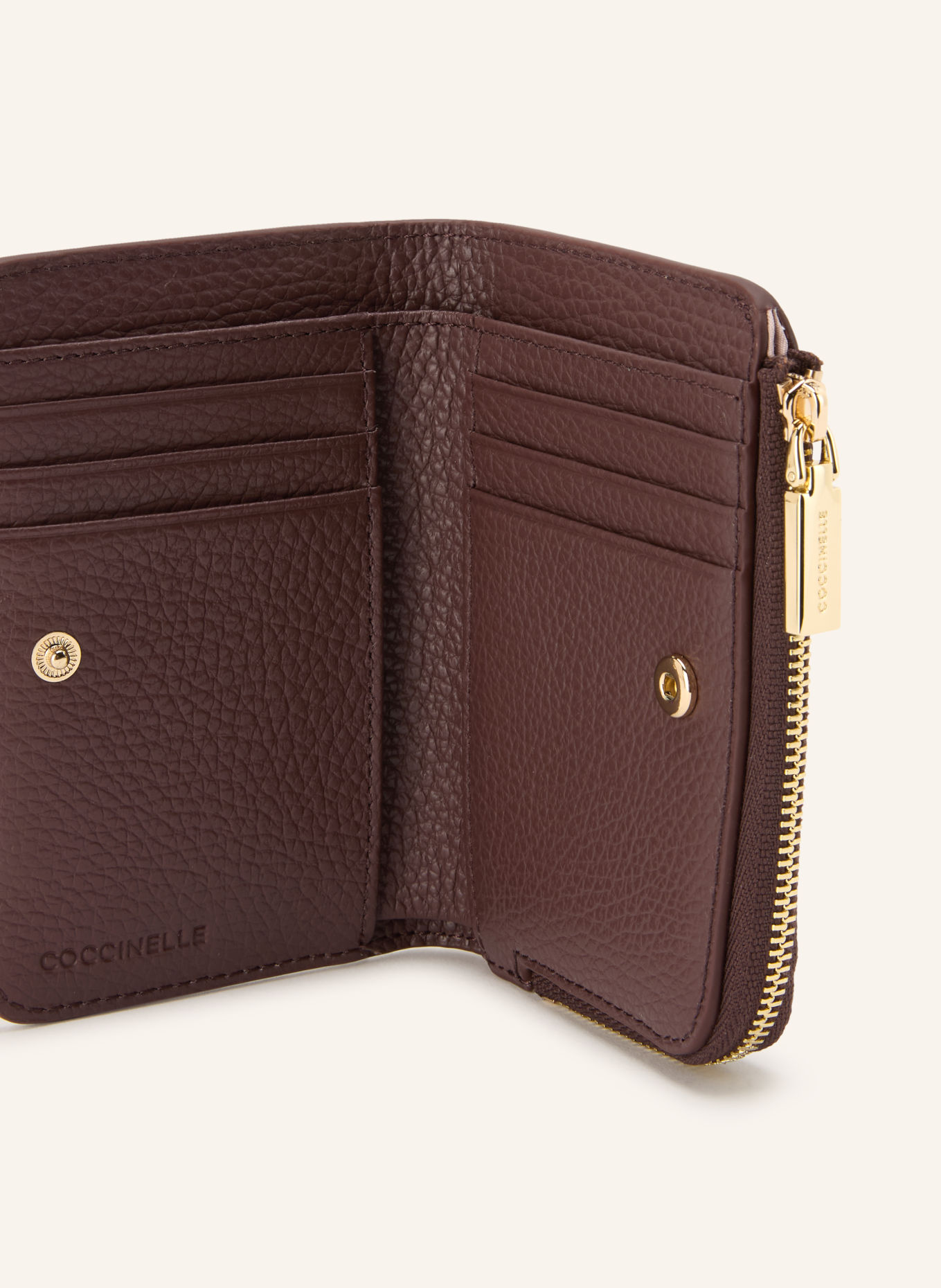 COCCINELLE purse: DARK RED / GOLD