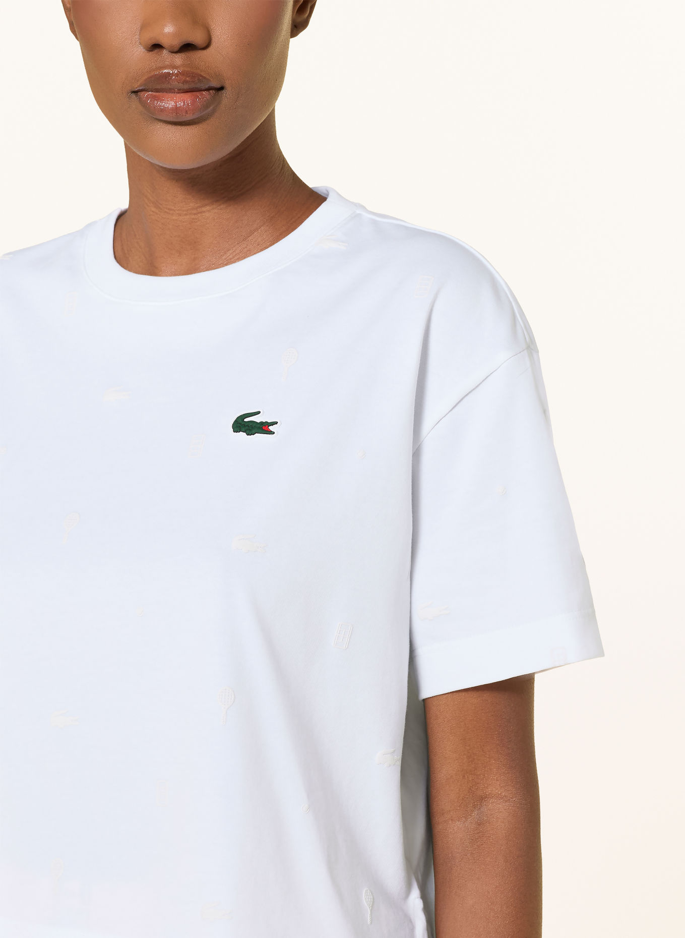 LACOSTE T-shirt technique: BLANC