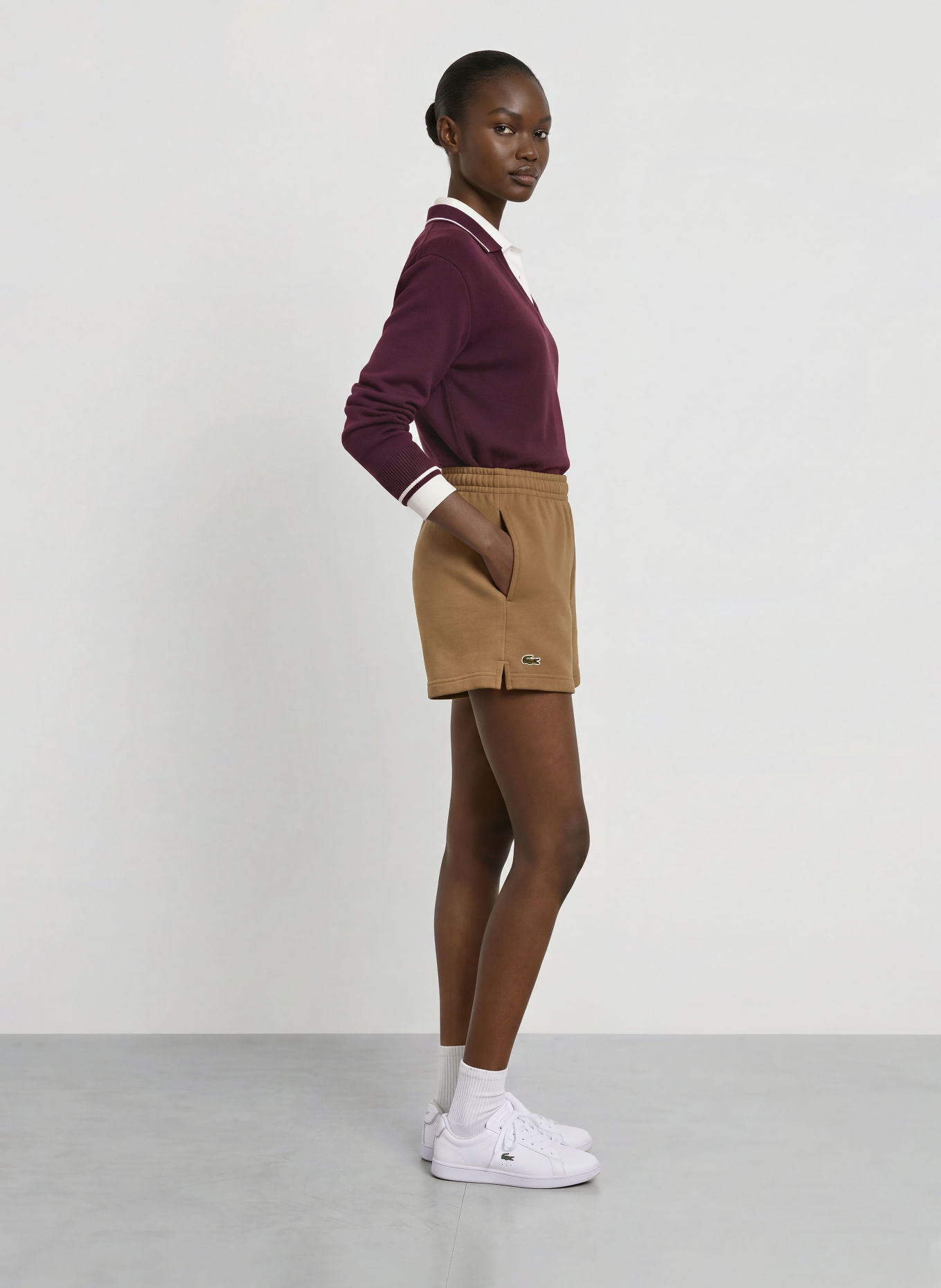 LACOSTE sweat shorts: BEIGE