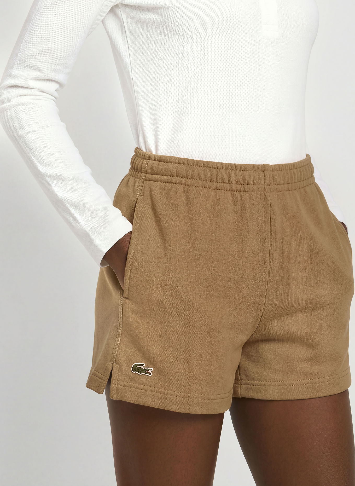 LACOSTE sweat shorts: BEIGE