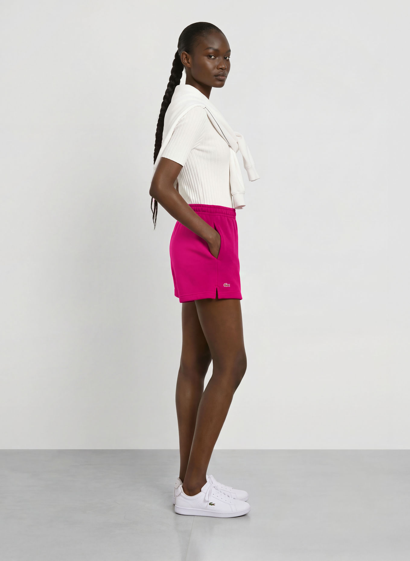 LACOSTE sweat shorts: FUCHSIA