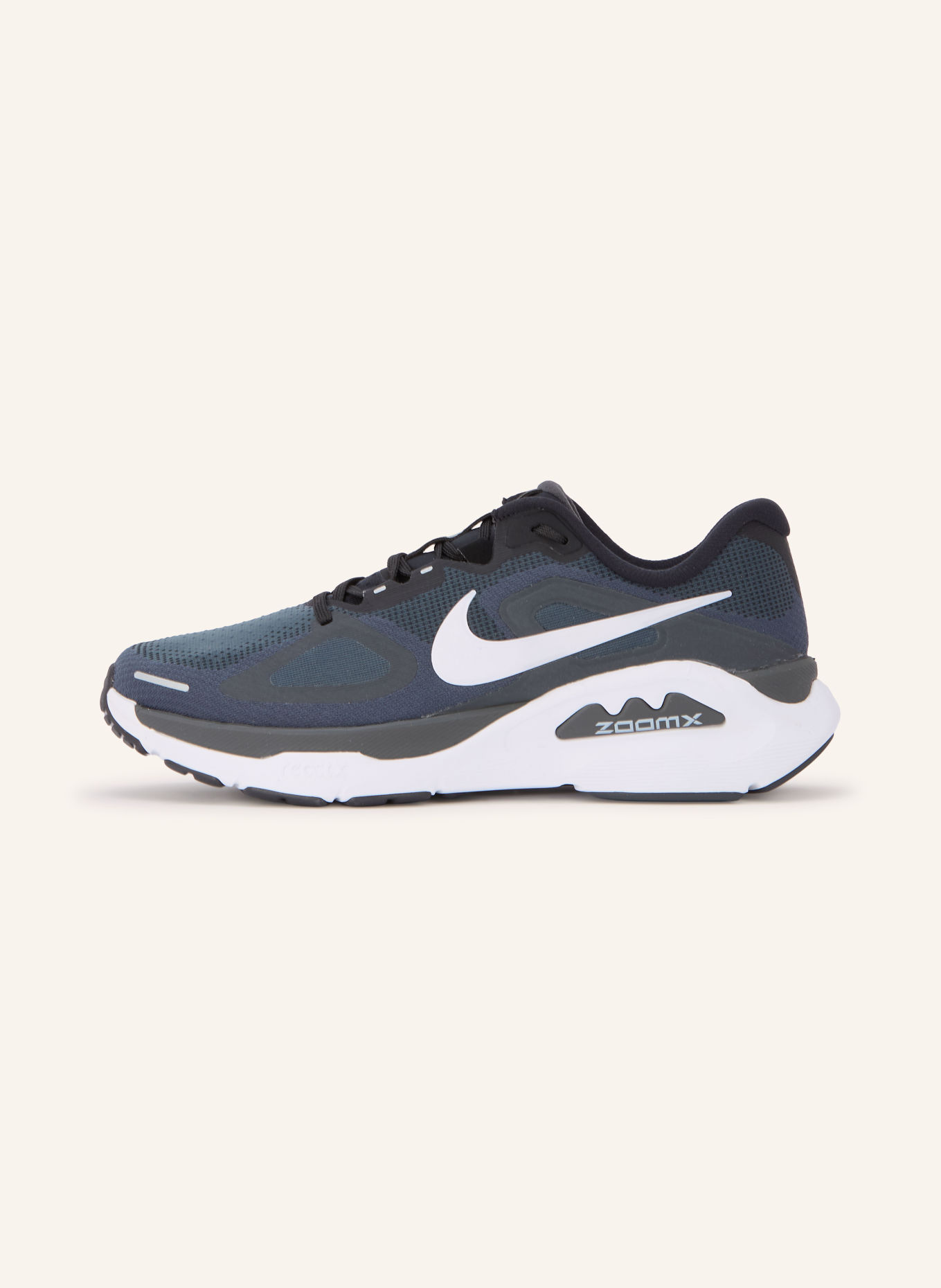 Nike STRUCTURE PLUS Running Shoes: BLACK / DARK GRAY / WHITE